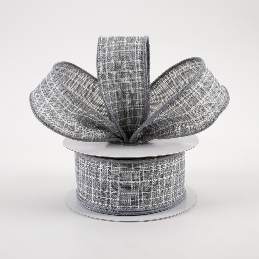 1.5" Check Royal Burlap Ribbon: Grey (10 Yards) Lifestyle Photo