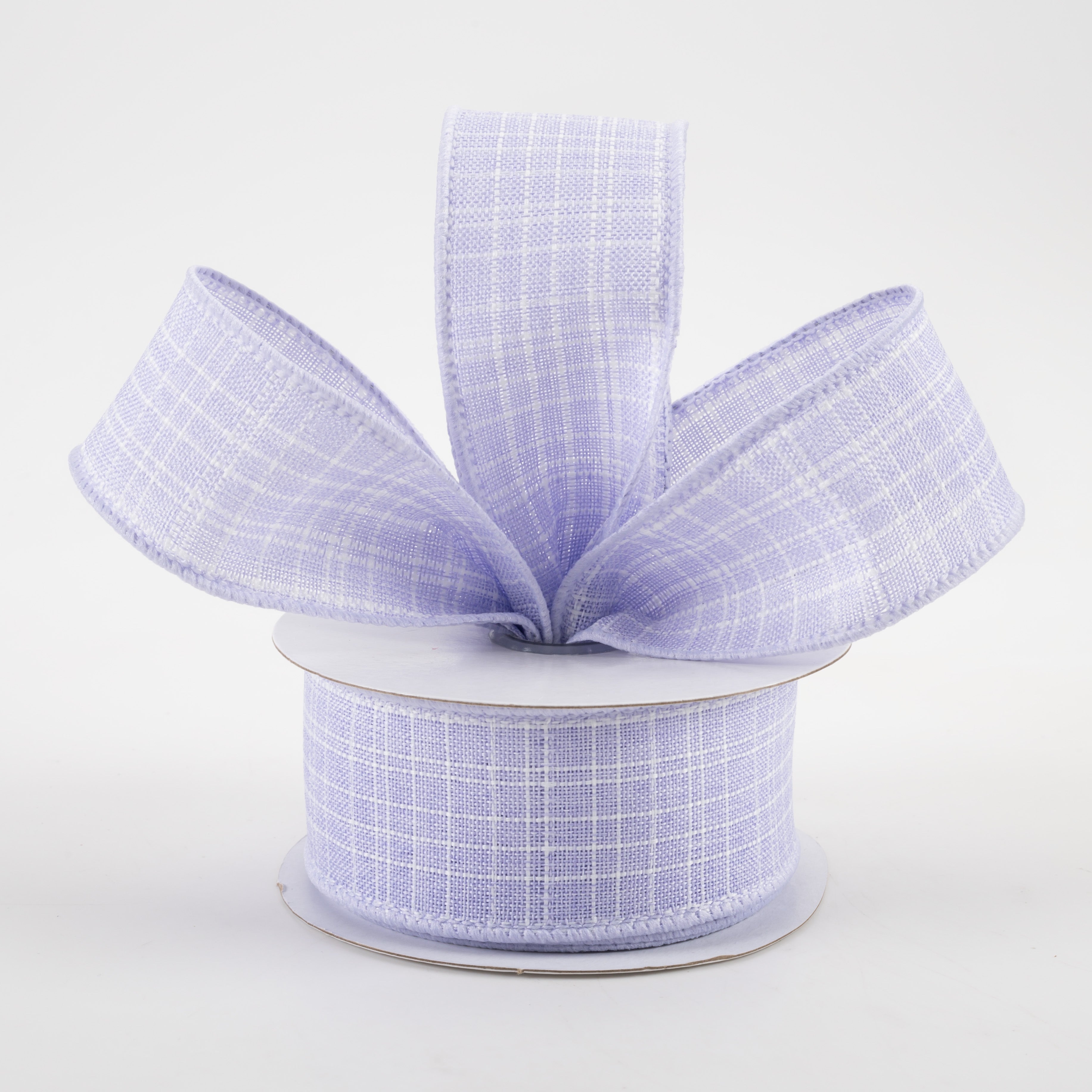1.5" Check Royal Burlap Ribbon: Lavender (10 Yards) Lifestyle Photo