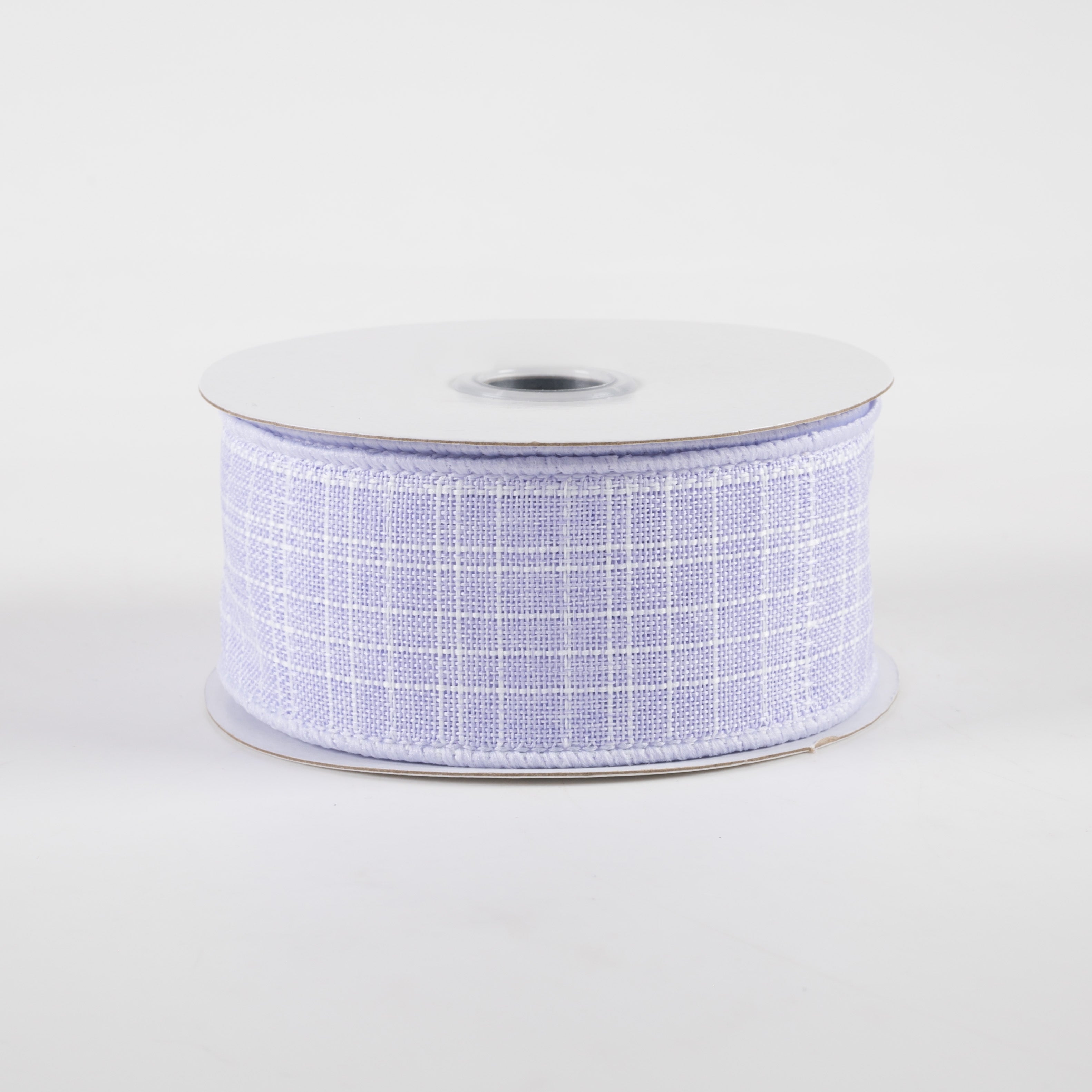 1.5" Check Royal Burlap Ribbon: Lavender (10 Yards)