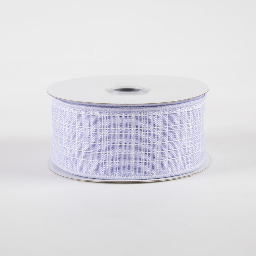 1.5" Check Royal Burlap Ribbon: Lavender (10 Yards)