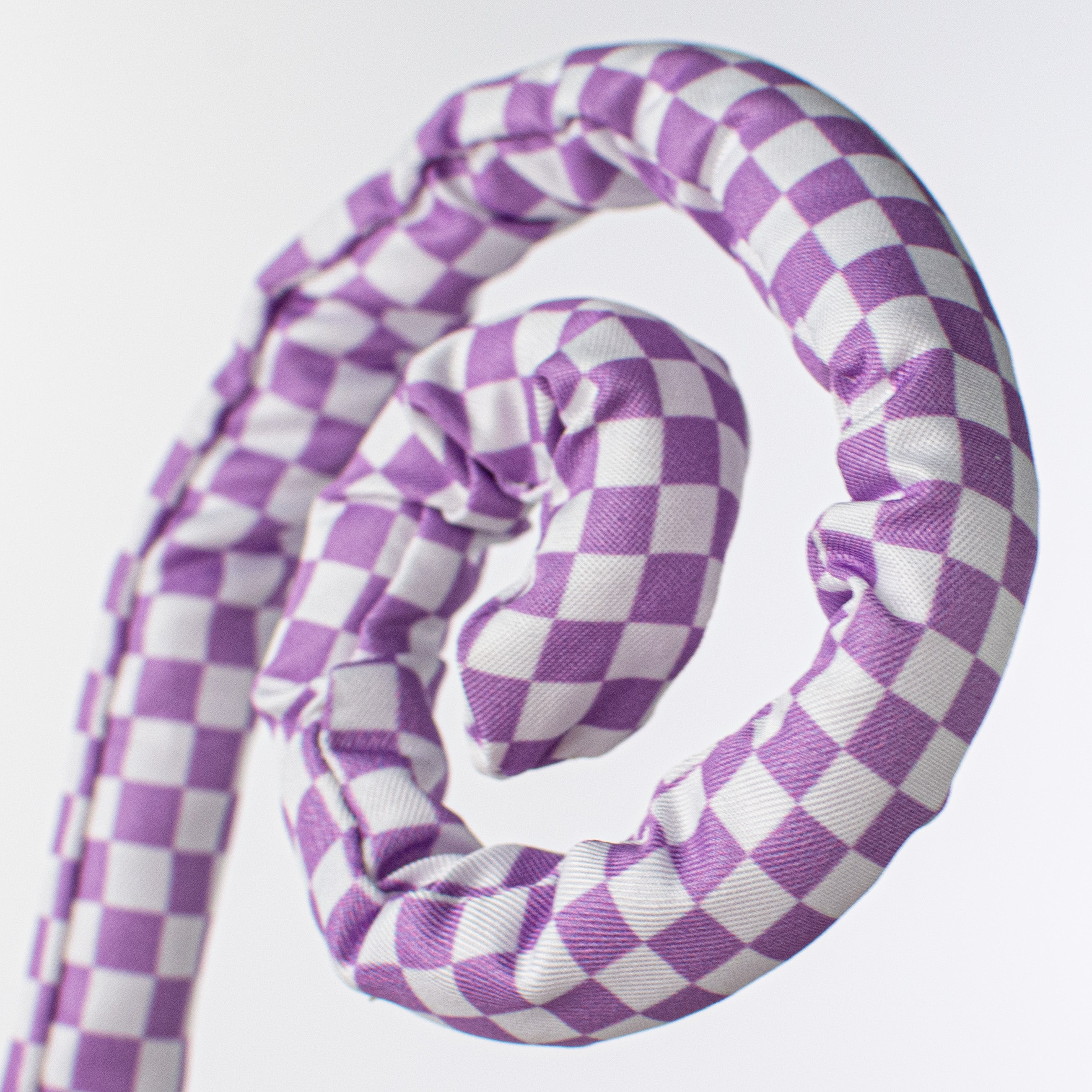 27" Checker Spiral Curl Spray: Lavender Lifestyle Photo