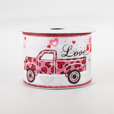 2.5" Cheetah Hearts Truck Ribbon: White (10 Yards) Item Number: 11202-40-01