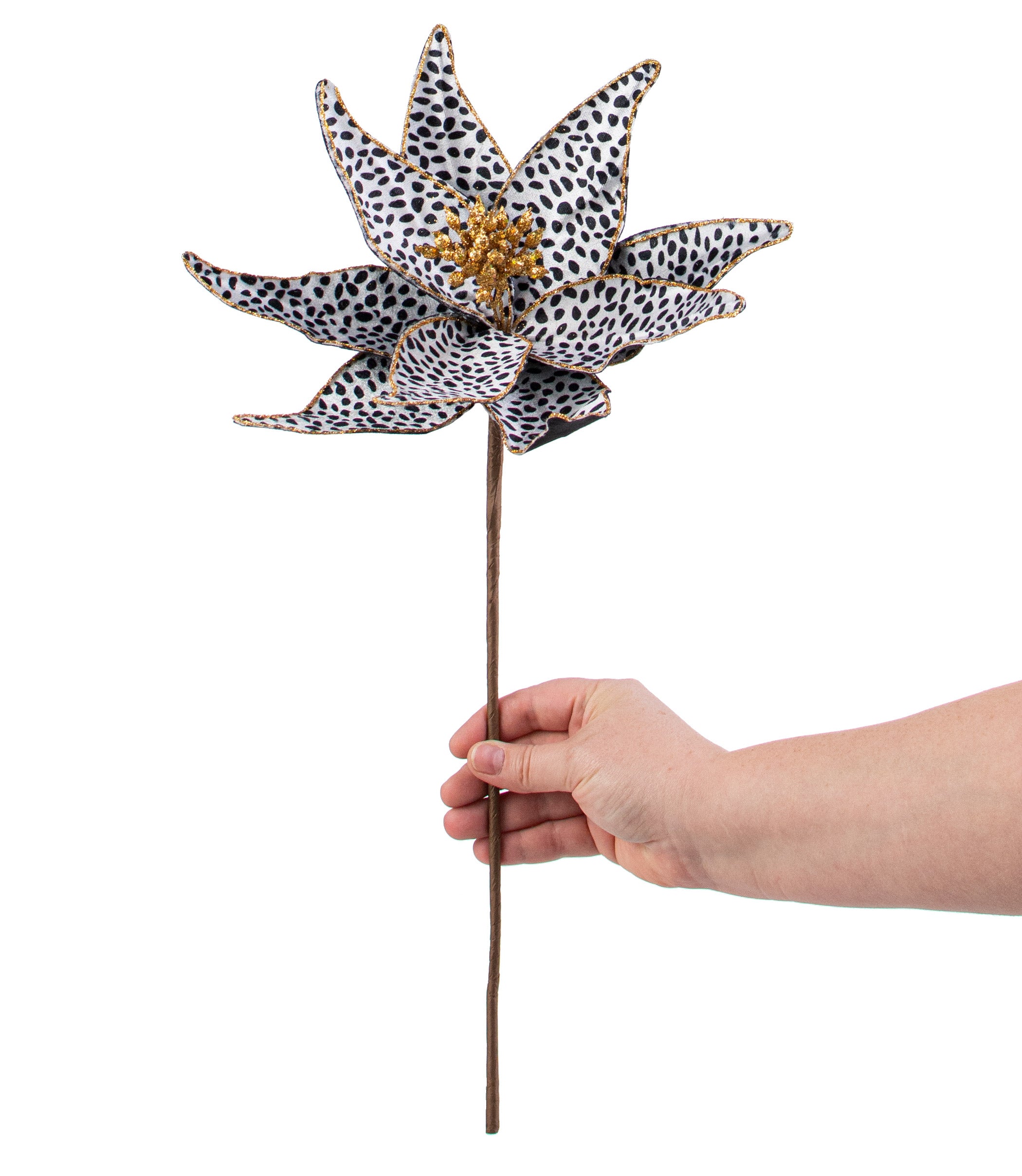 17" Cheetah Leopard Poinsettia Pick detail photo 3