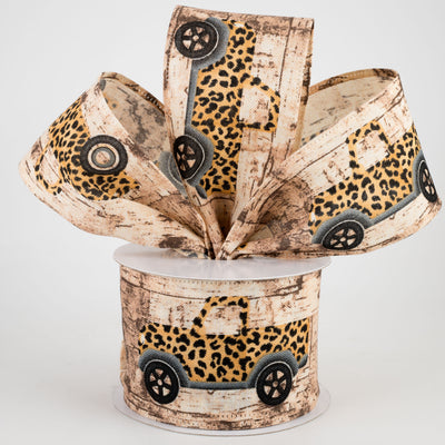 2.5" Cheetah Truck Birch Bark Ribbon (10 Yards) Lifestyle Photo