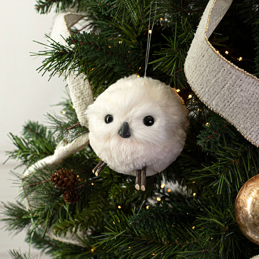 4" Chenille Ball Owl Ornament Lifestyle Photo