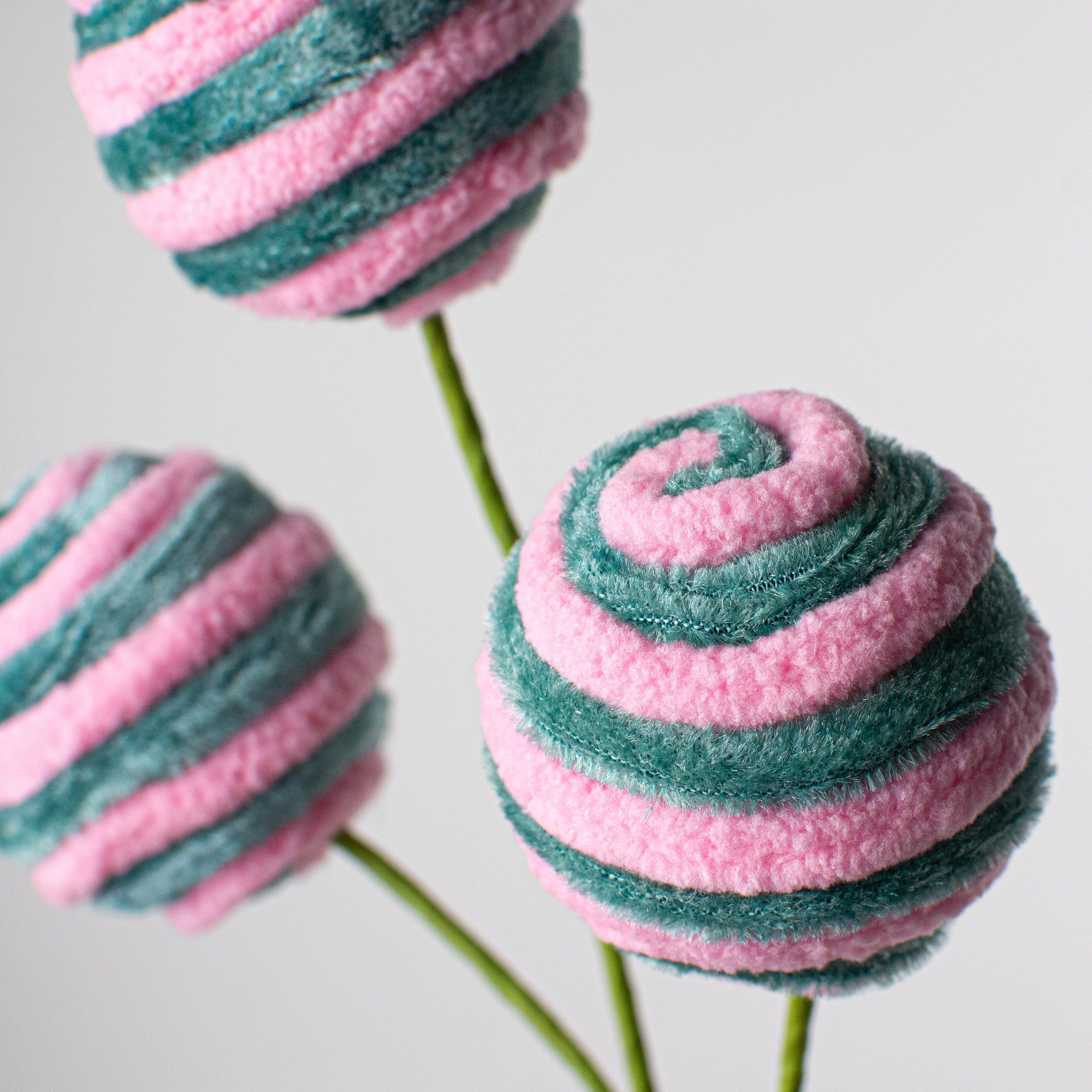 17" Chenille Ball Pick: Pink & Blue Lifestyle Photo
