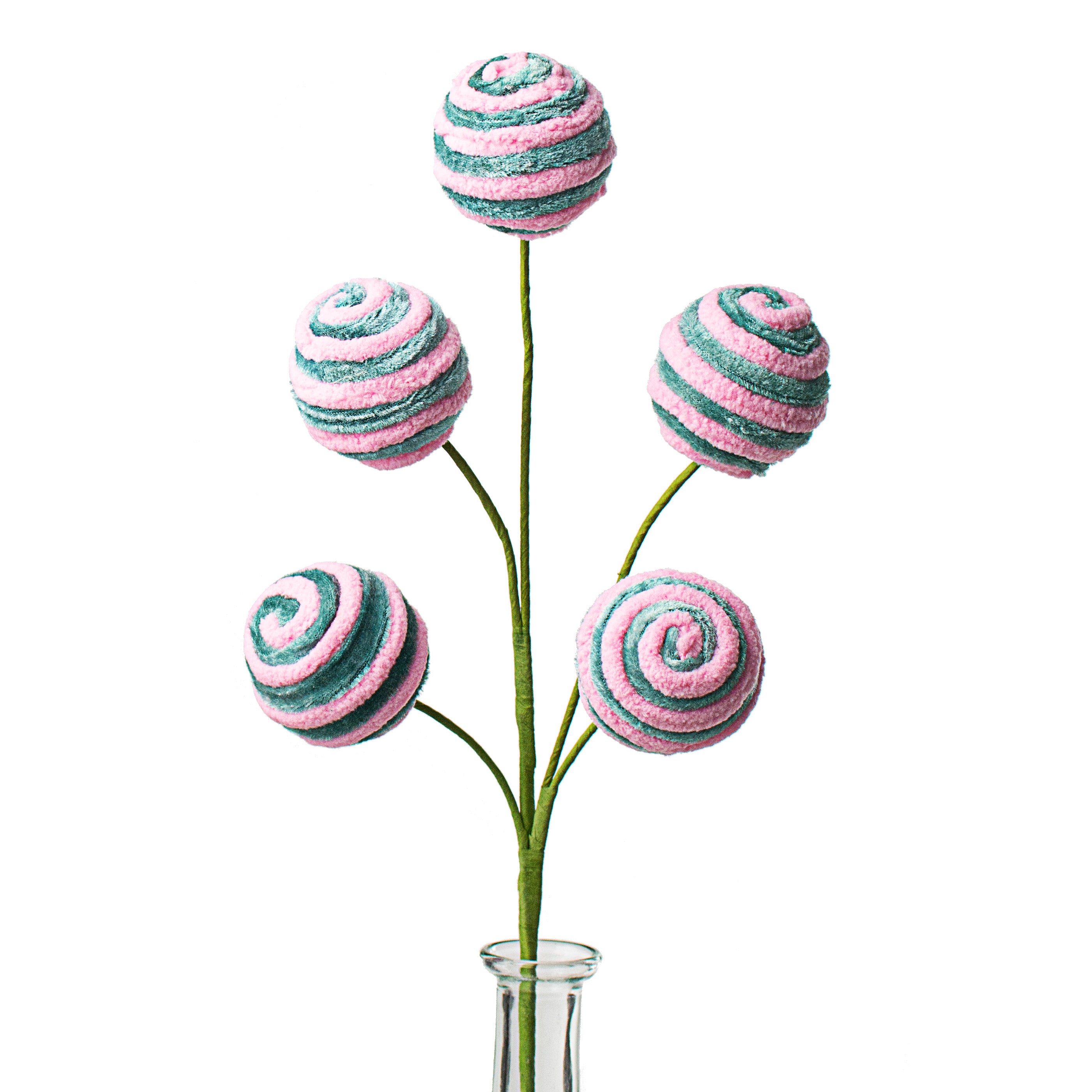 17" Chenille Ball Pick: Pink & Blue Item Number: 62491PKBL