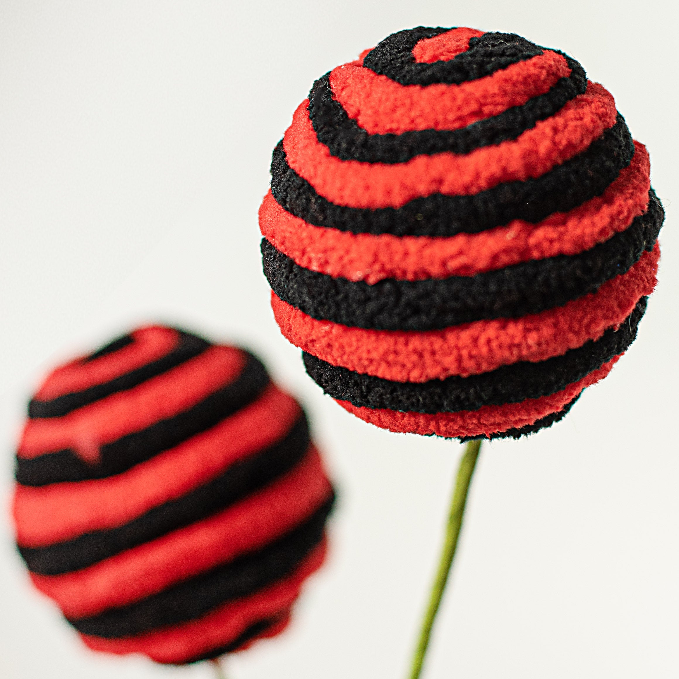 17" Chenille Ball Pick: Red & Black Lifestyle Photo