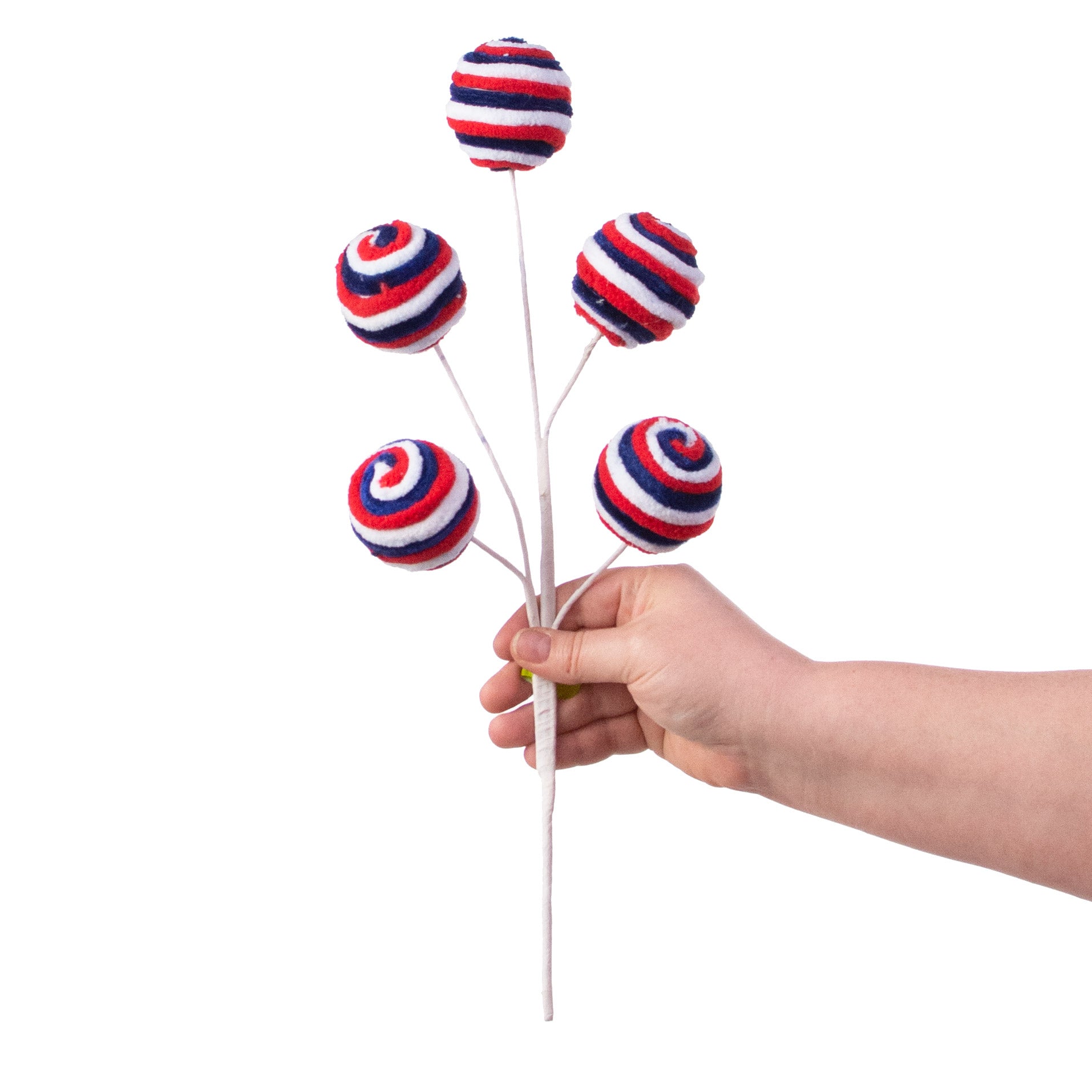 17" Chenille Ball Pick: RWB detail photo 3