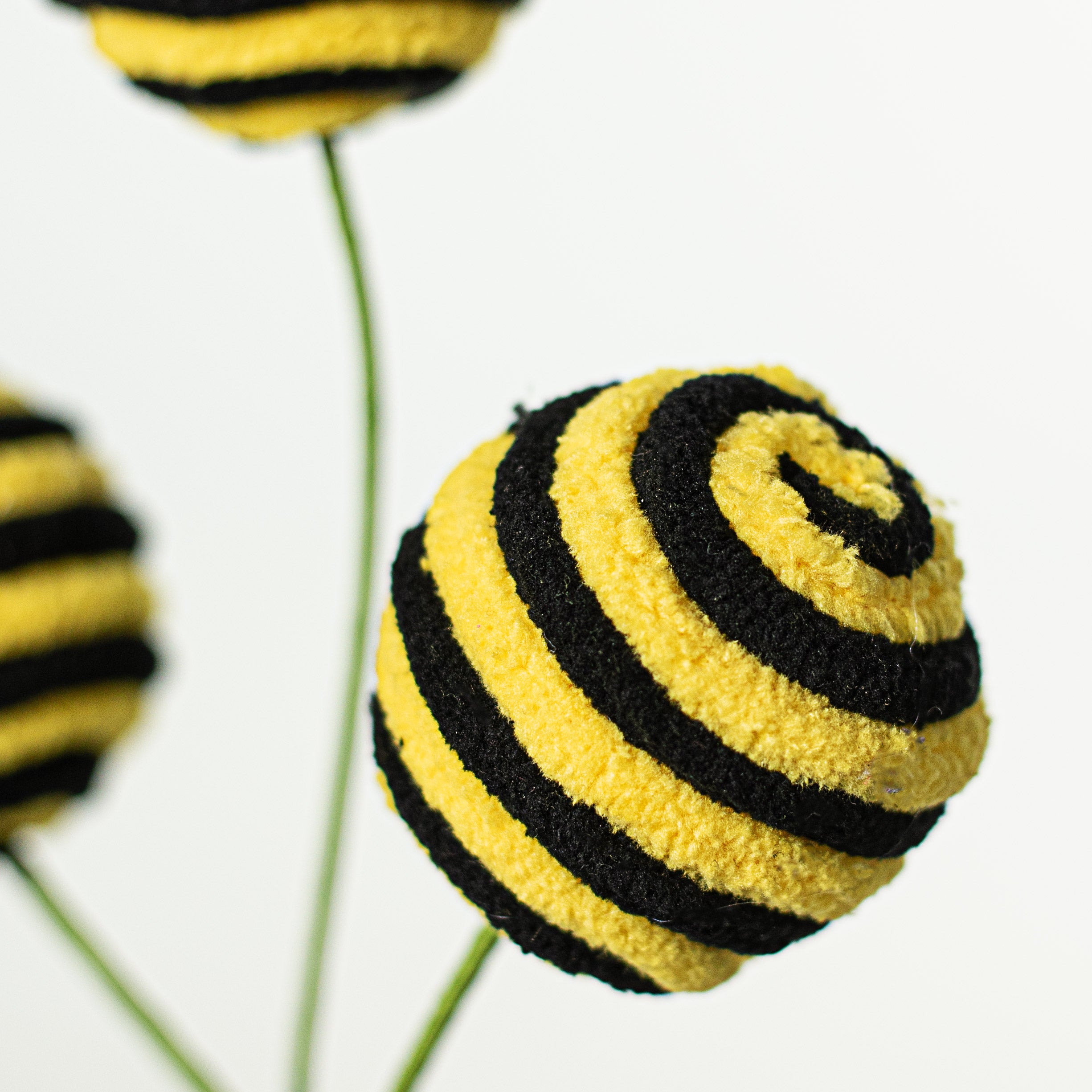 17" Chenille Ball Pick: Yellow & Black Lifestyle Photo