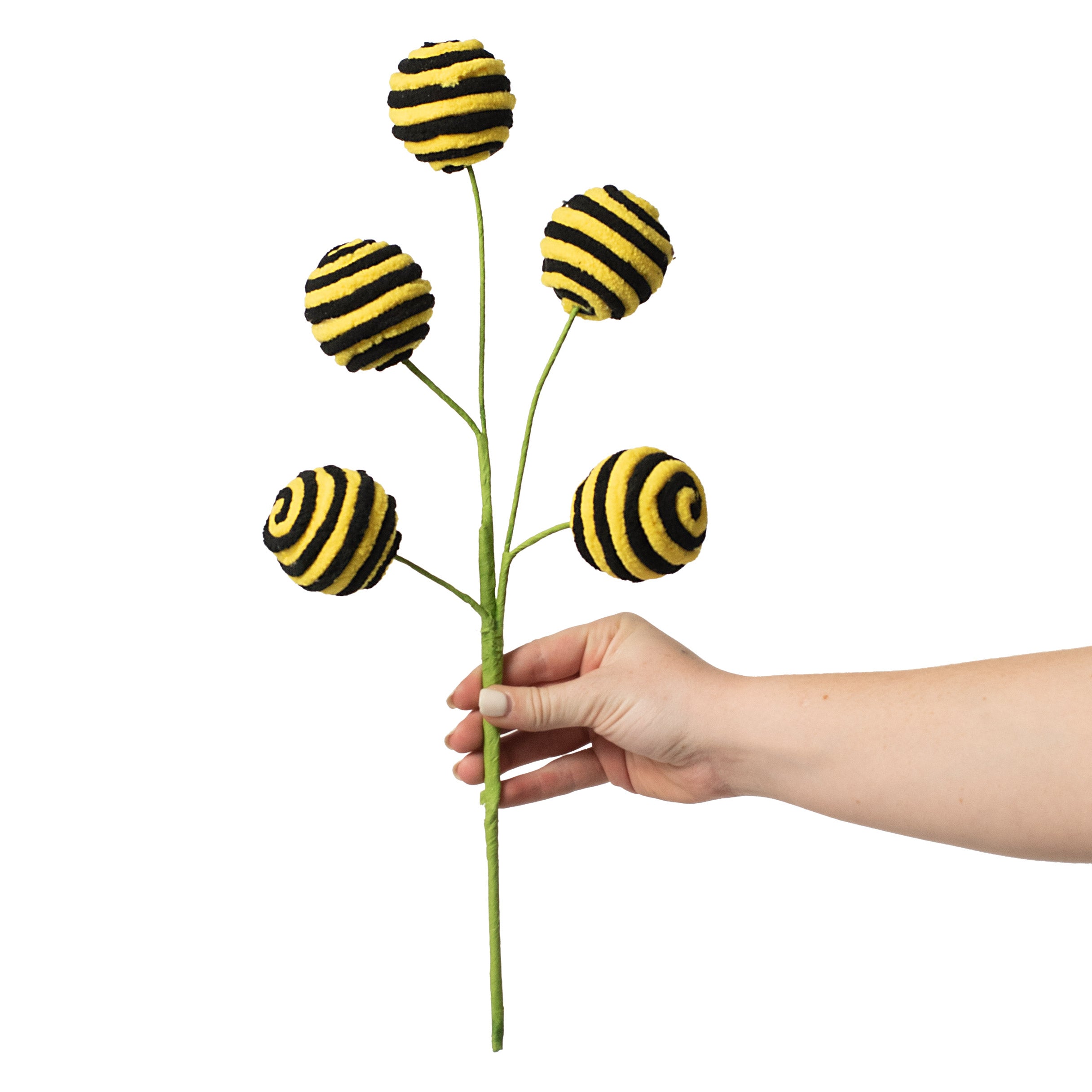 17" Chenille Ball Pick: Yellow & Black detail photo 3
