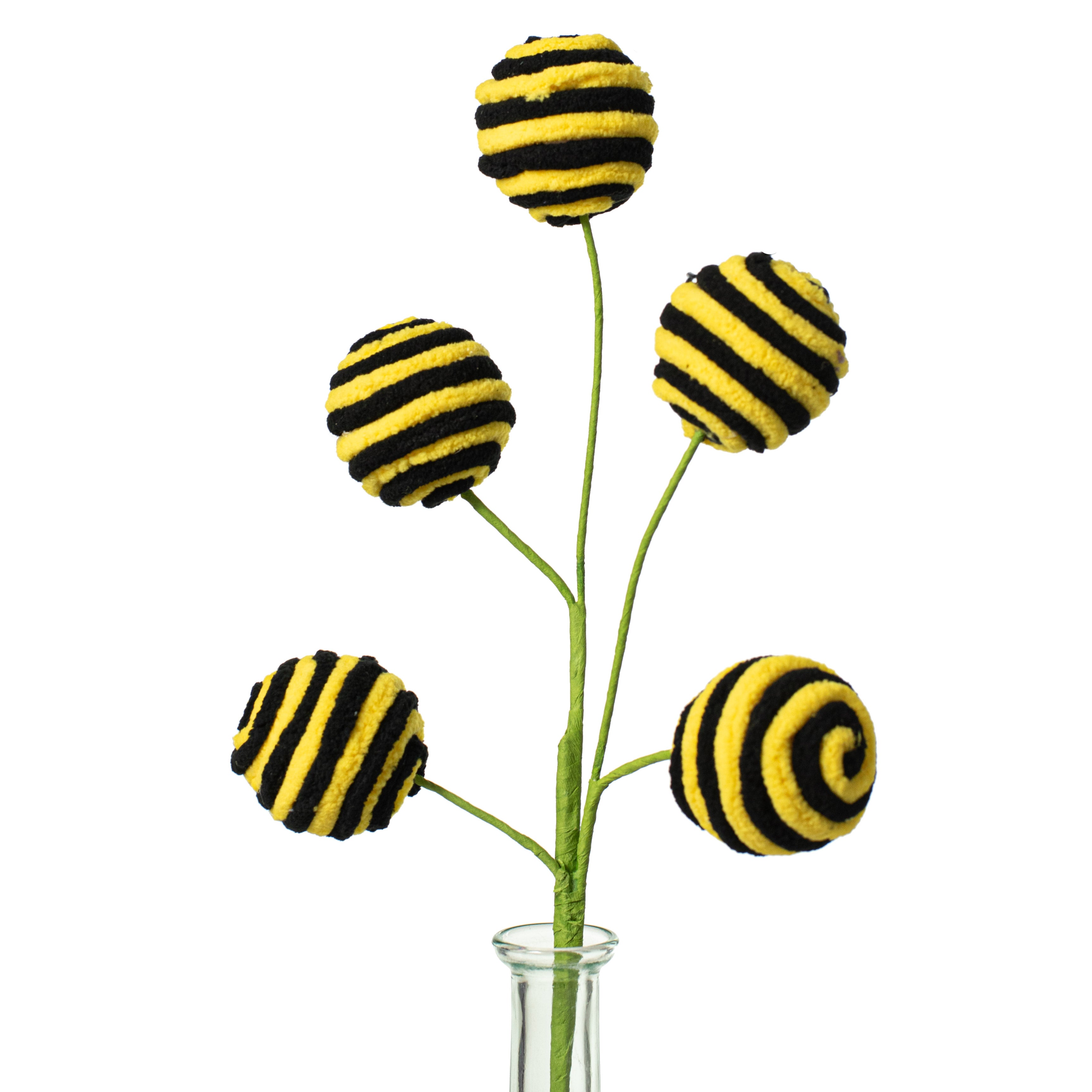 17" Chenille Ball Pick: Yellow & Black Item Number: 62491YWBK