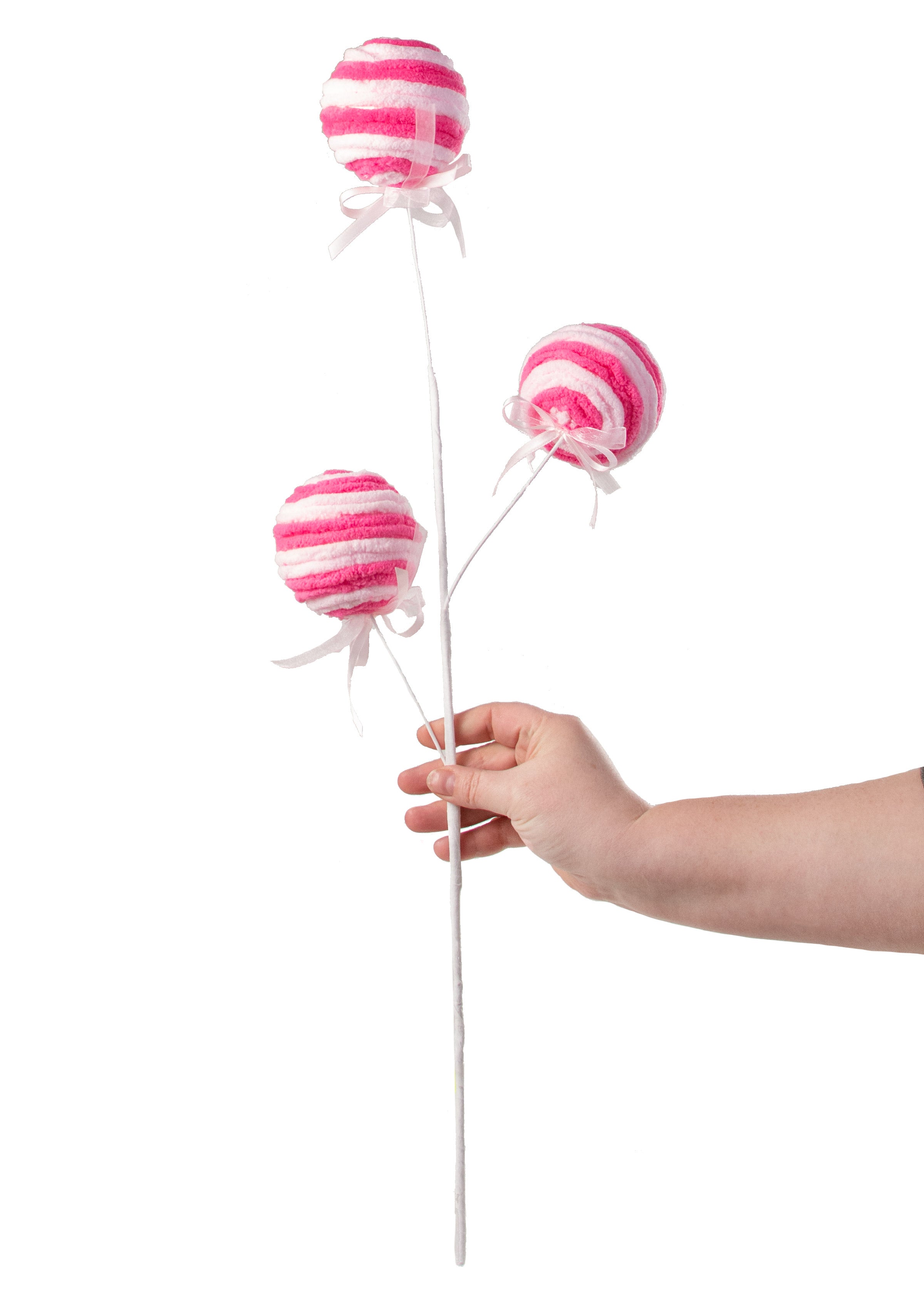 24" Chenille Ball Spray: Fuchsia & Pink detail photo 3