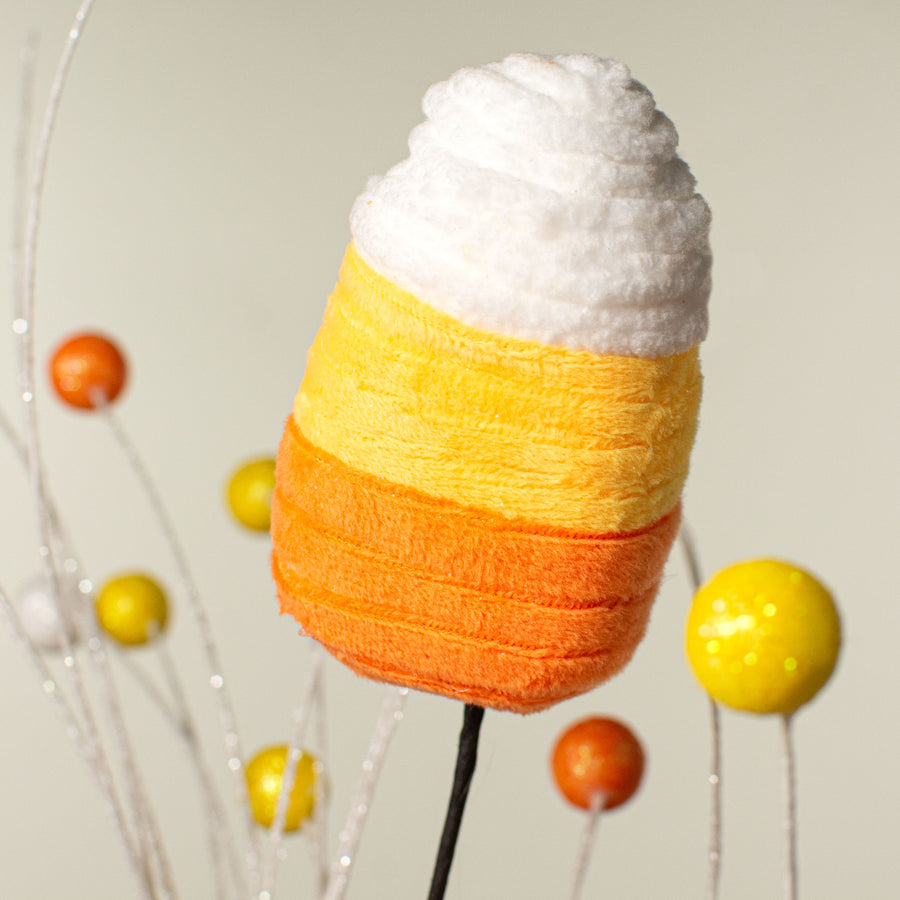 29" Chenille Candy Corn Spray Lifestyle Photo