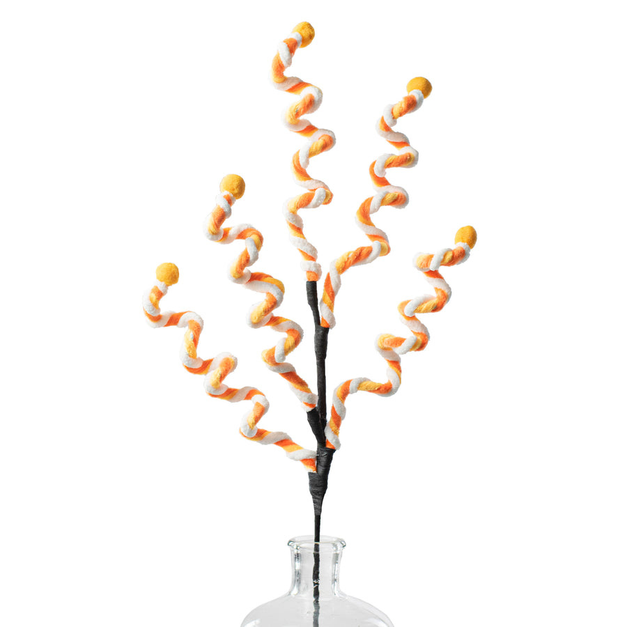 30" Chenille Curly Spray: Candy Corn Item Number: 56887YWORWT