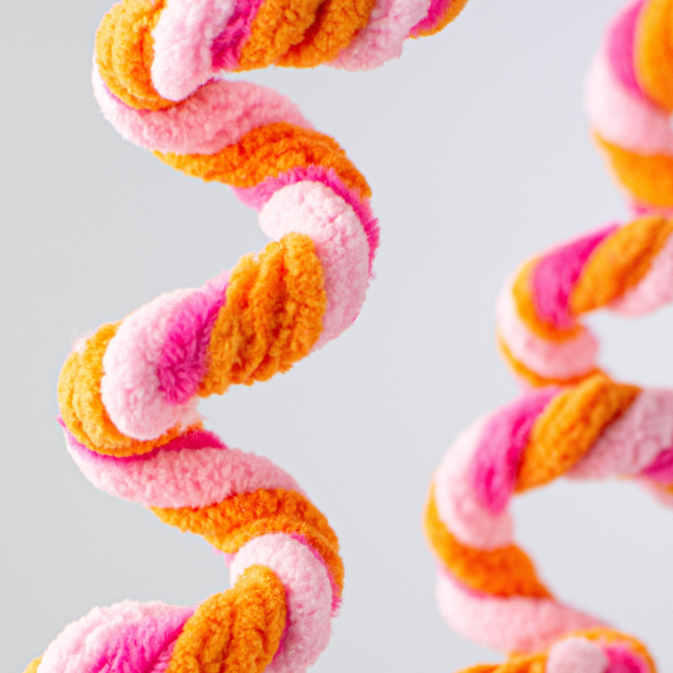 28" Chenille Curly Spray: Fuchsia, Pink, Orange Lifestyle Photo