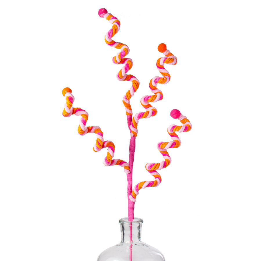 28" Chenille Curly Spray: Fuchsia, Pink, Orange Item Number: 63454BTOR