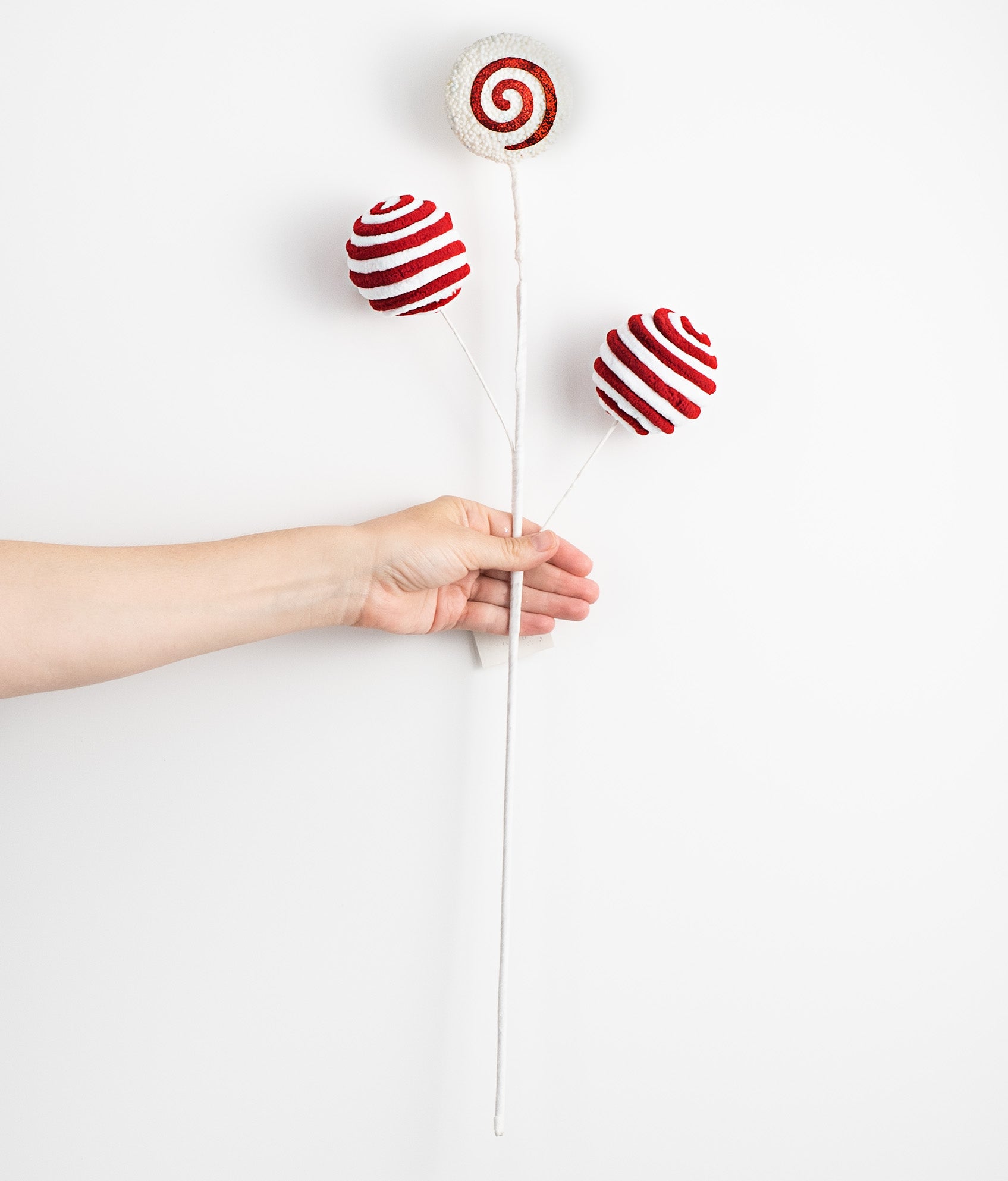 23" Chenille Peppermint Candy and Lollipop Spray detail photo 3