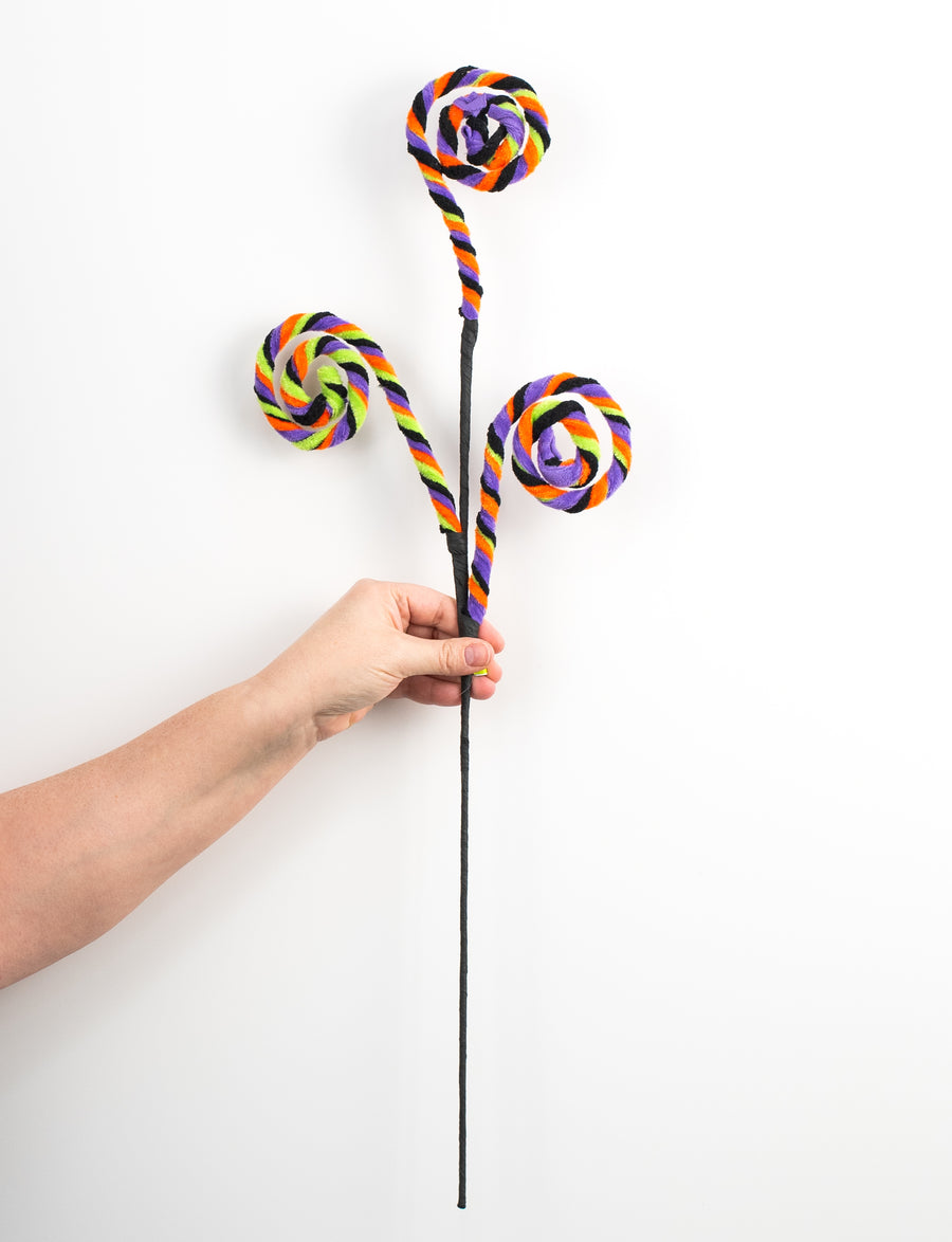 28" Chenille Spiral Curly Spray: Bright Halloween detail photo 3