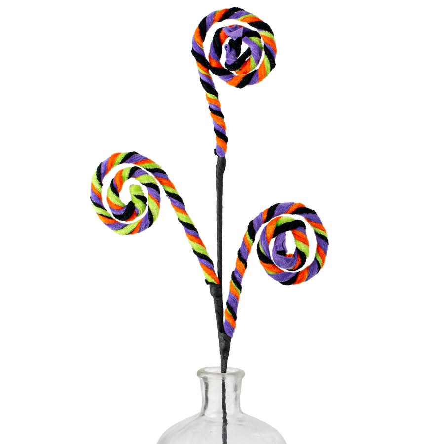 28" Chenille Spiral Curly Spray: Bright Halloween Item Number: 57030HAL