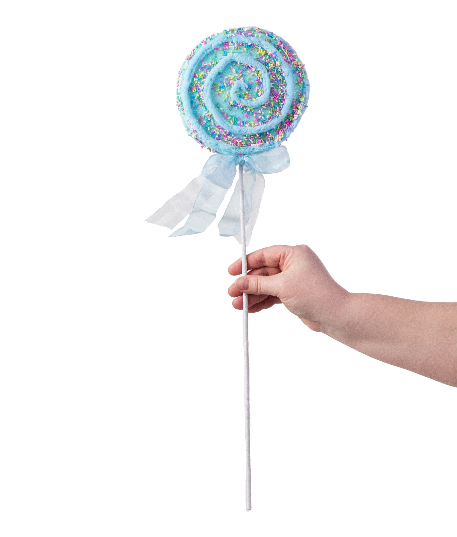 22" Chenille Sprinkle Lollipop Pick: Light Blue detail photo 3