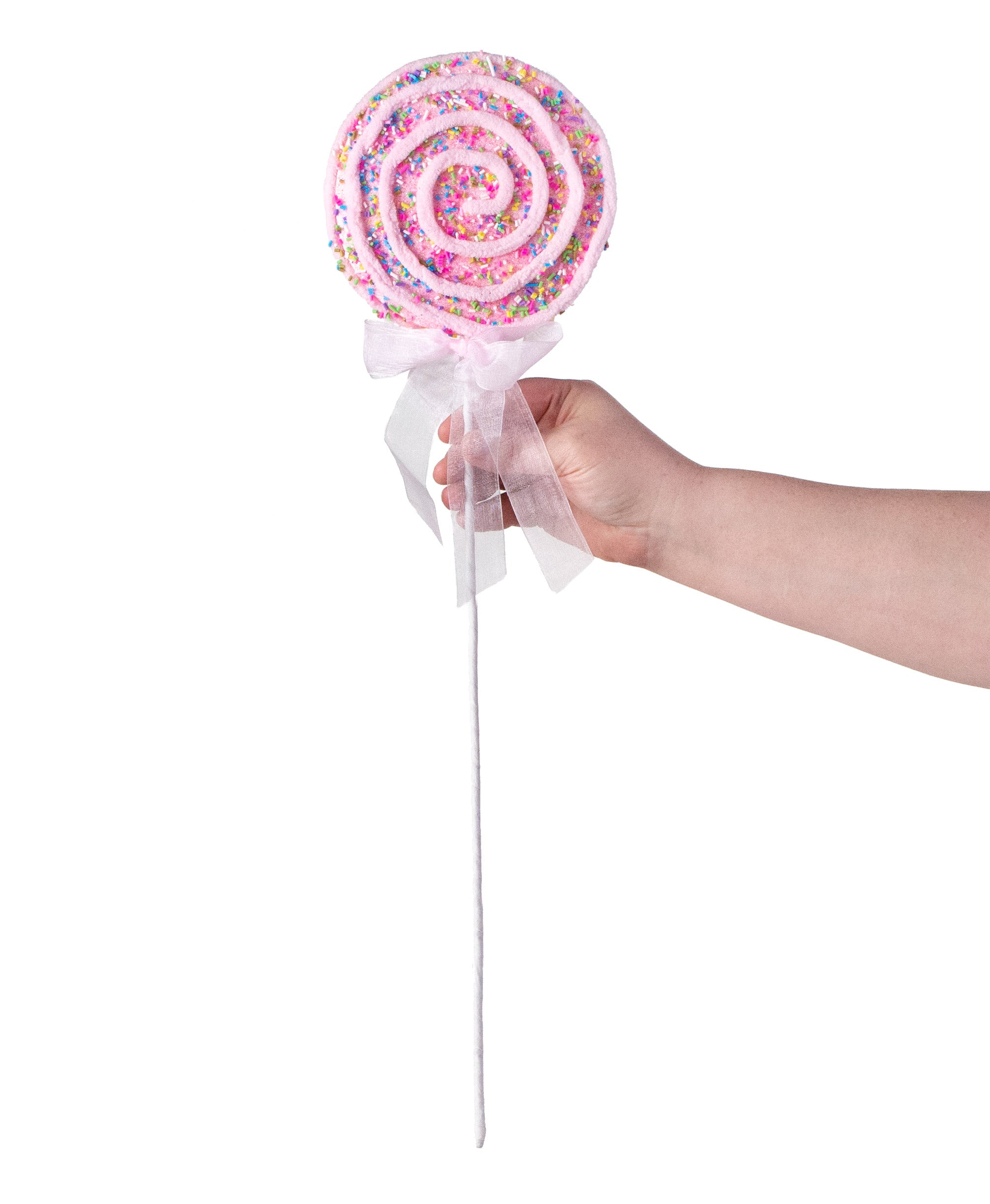 22" Chenille Sprinkle Lollipop Pick: Pink detail photo 3
