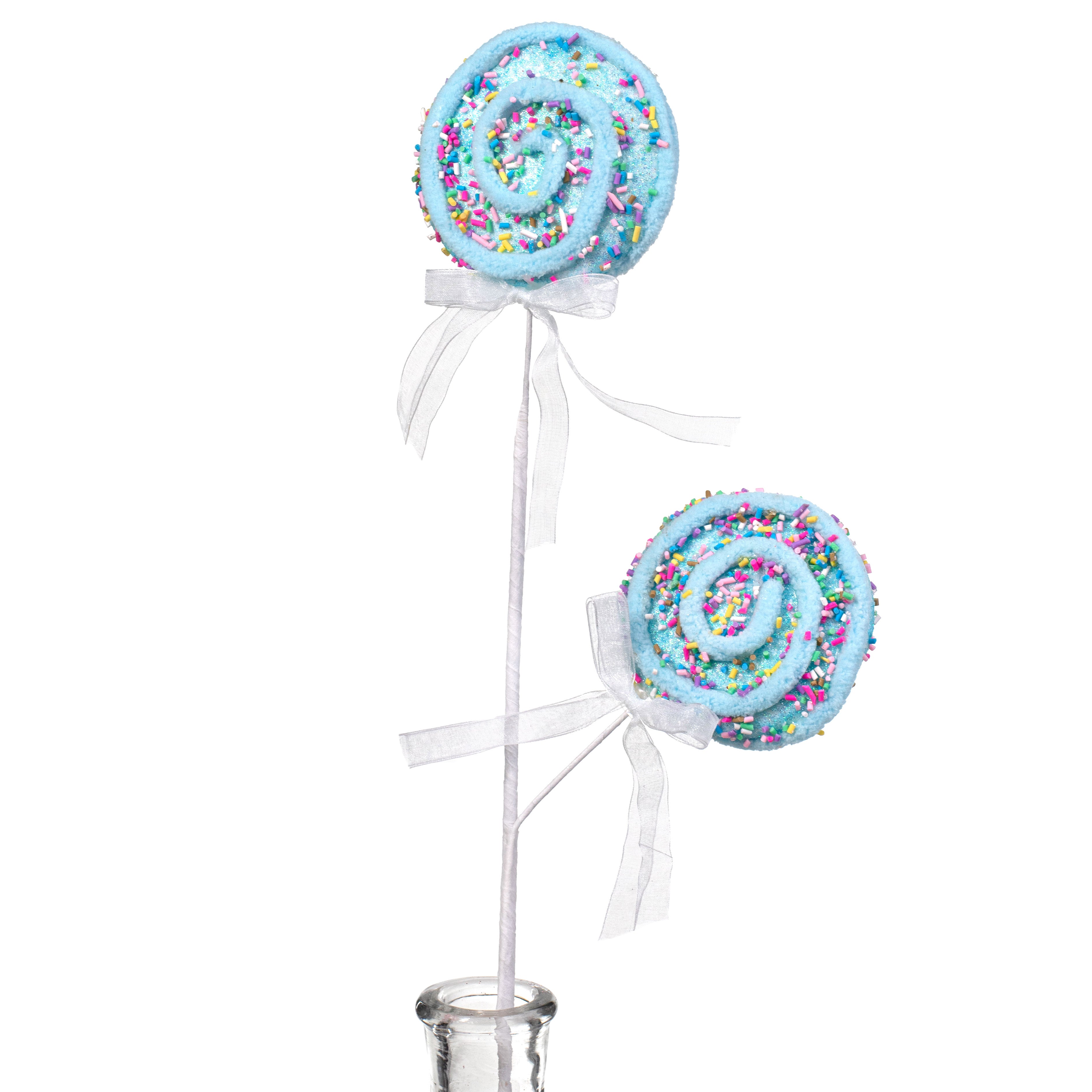 22" Chenille Sprinkle Lollipop Spray: Blue Item Number: 84664BL