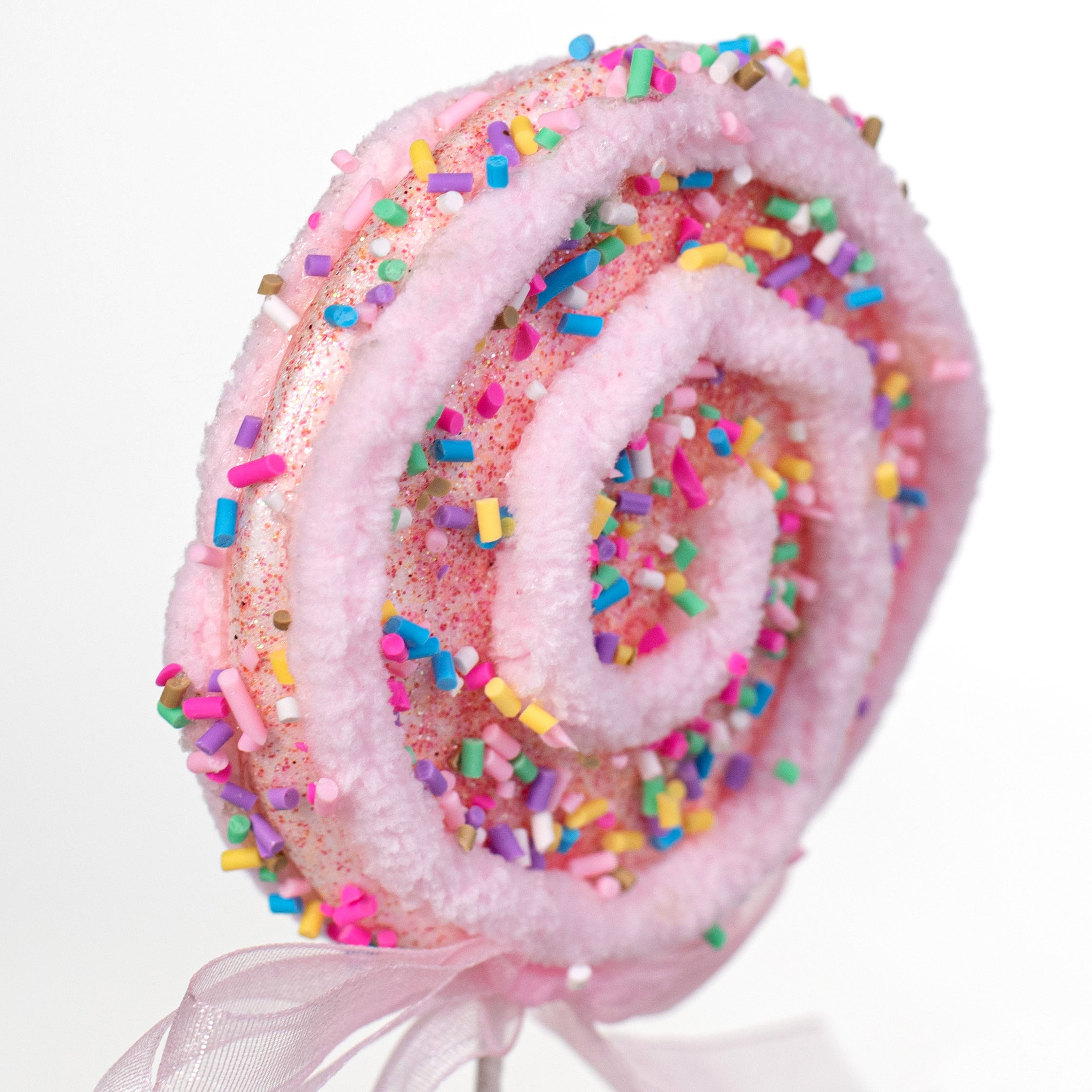 22" Chenille Sprinkle Lollipop Spray: Pink Lifestyle Photo