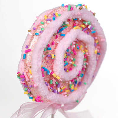 22" Chenille Sprinkle Lollipop Spray: Pink Lifestyle Photo