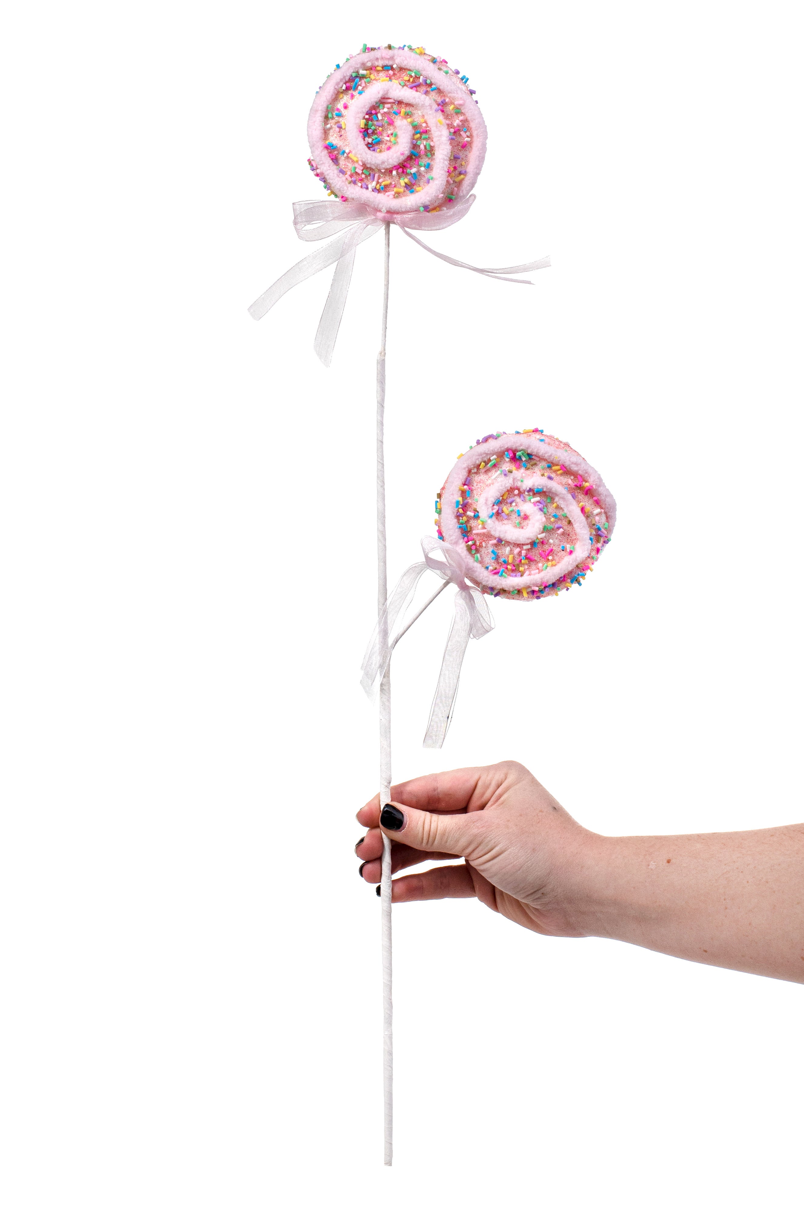 22" Chenille Sprinkle Lollipop Spray: Pink detail photo 3