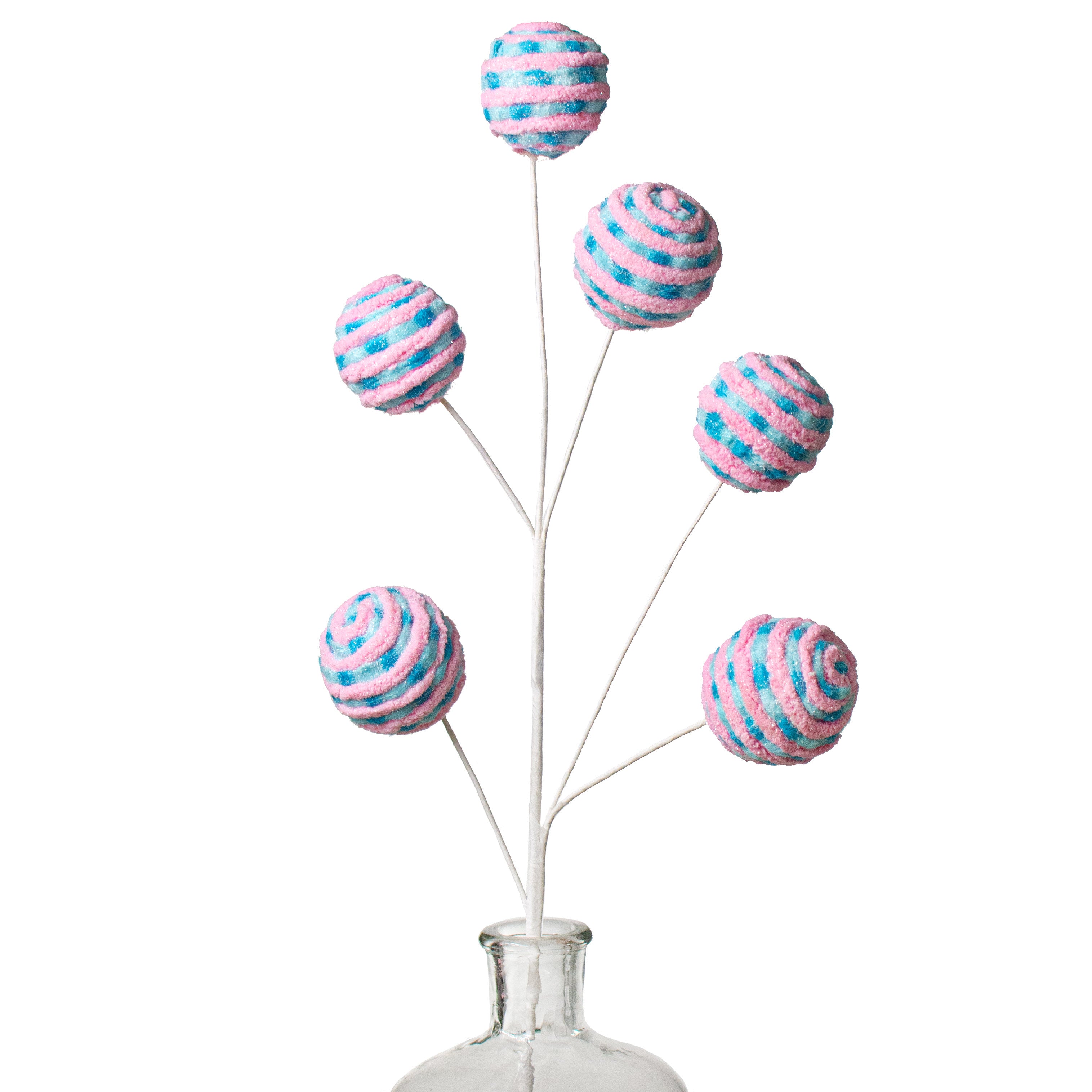 26" Chenille Twirl Ball Spray: Pink & Blue Item Number: 85199PKBL
