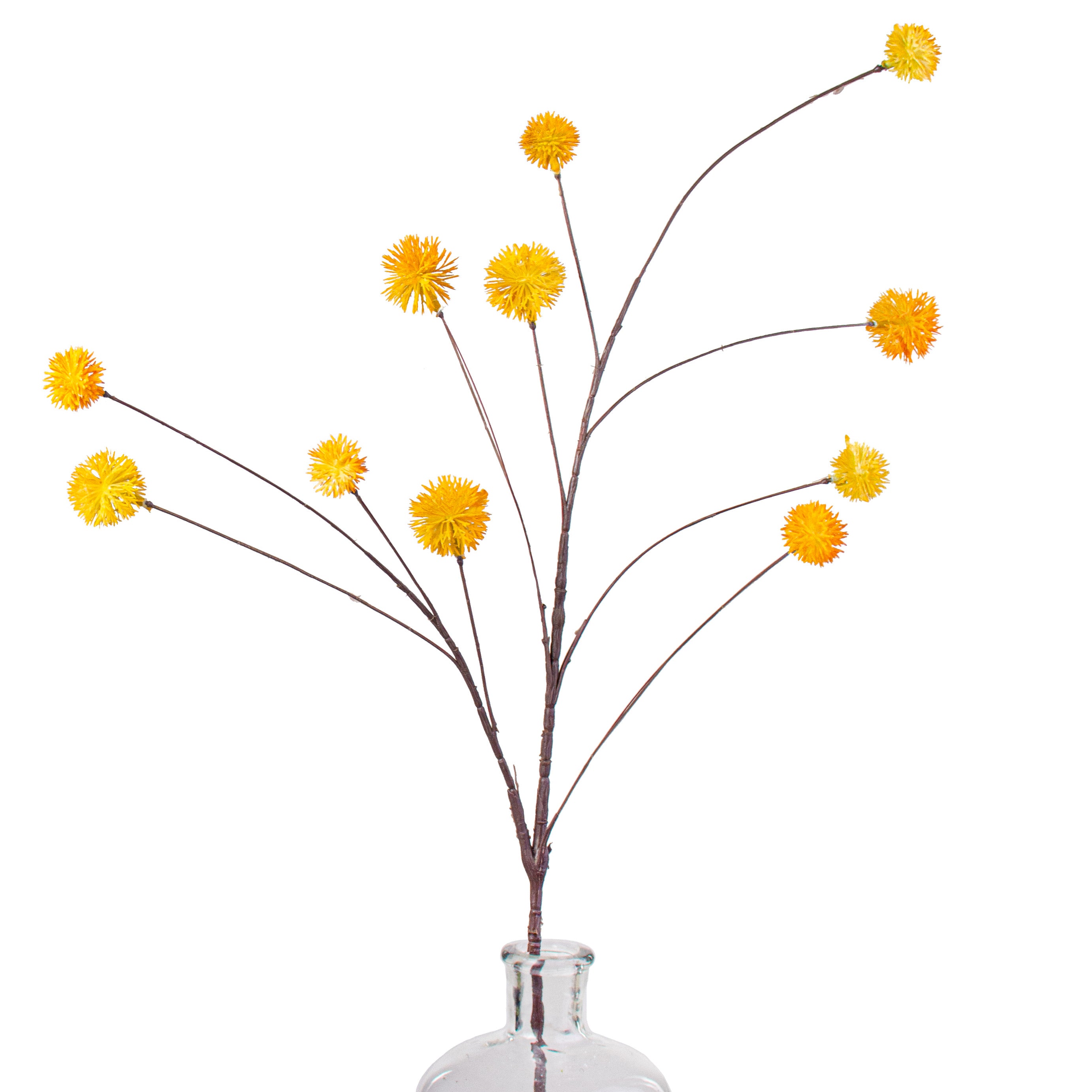 36" Chestnut Pom Pom Spray: Yellow Item Number: 136258