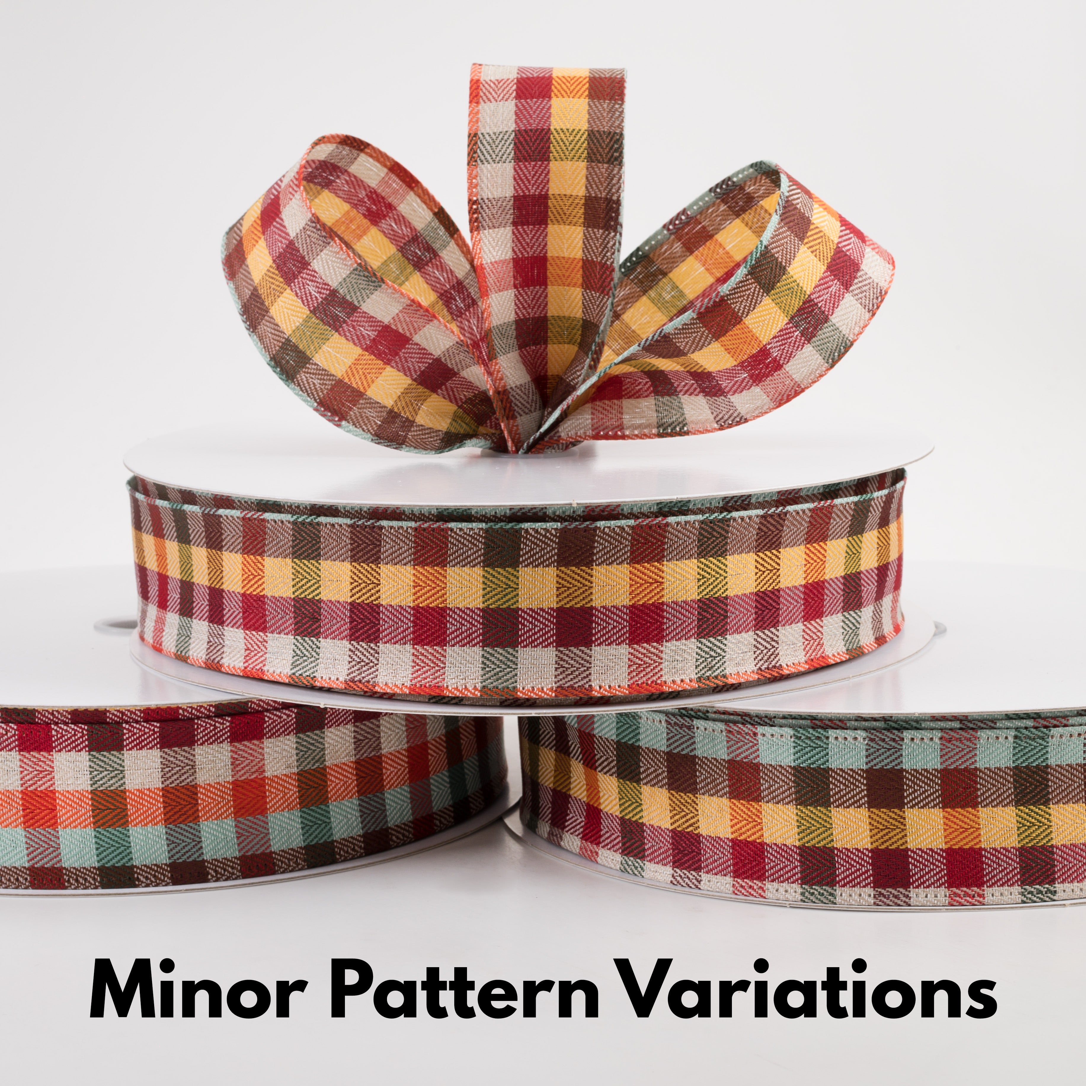 1.5" Chevron Check Plaid Ribbon: Teal Fall (50 Yards) Lifestyle Photo