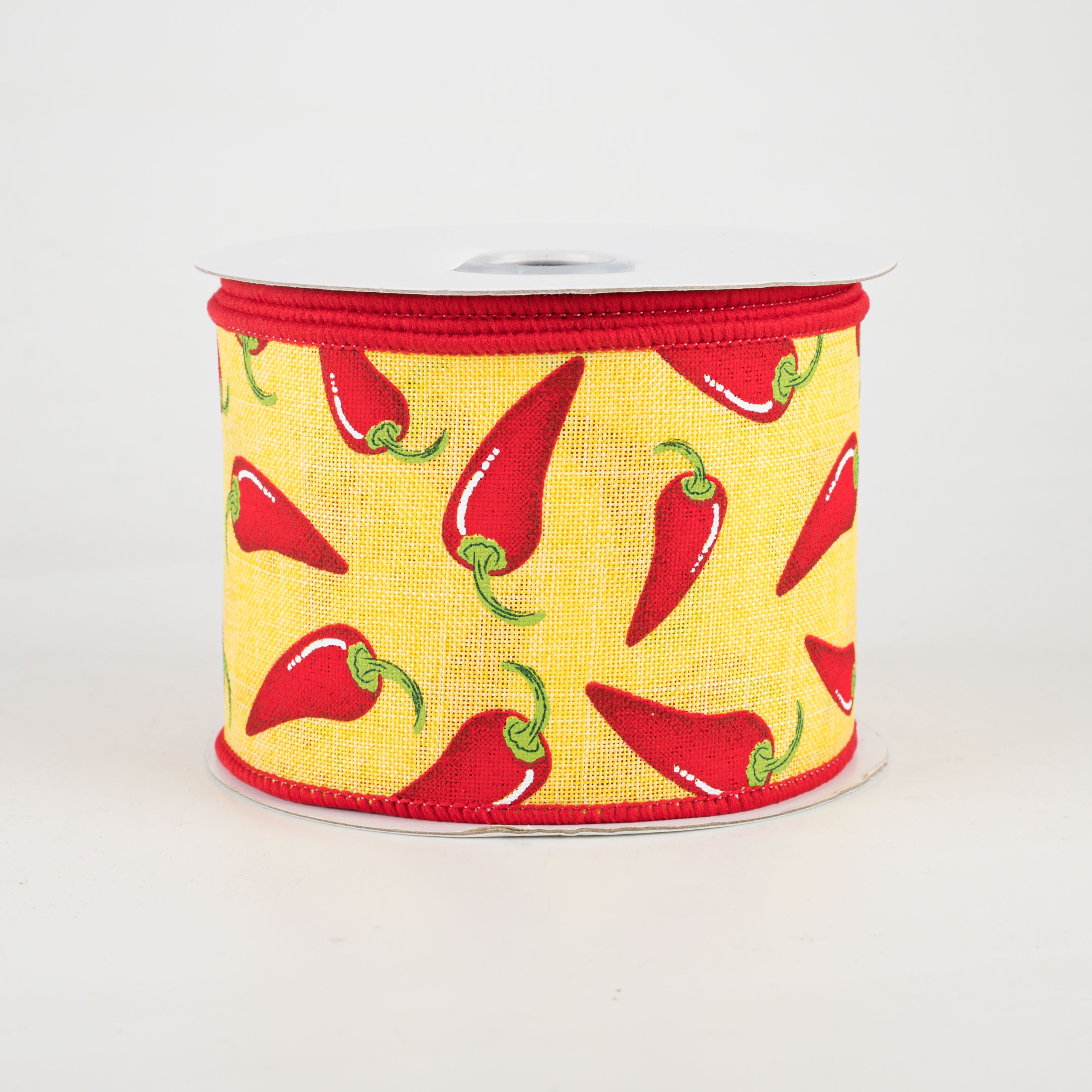 2.5" Chili Peppers Ribbon: Yellow (10 Yards)