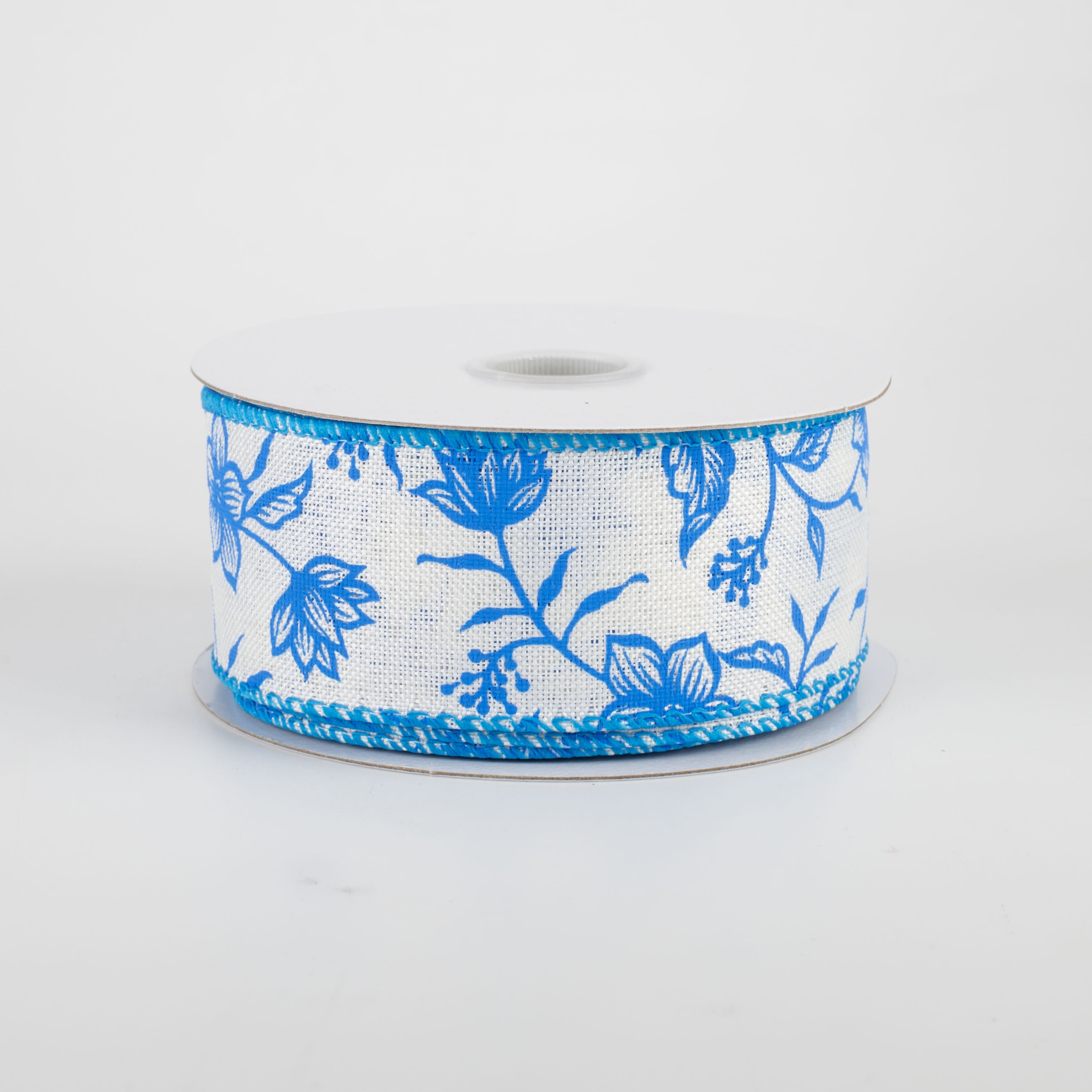 1.5" China Print Blue Flowers Ribbon (10 Yards) Item Number: 41142-09-25