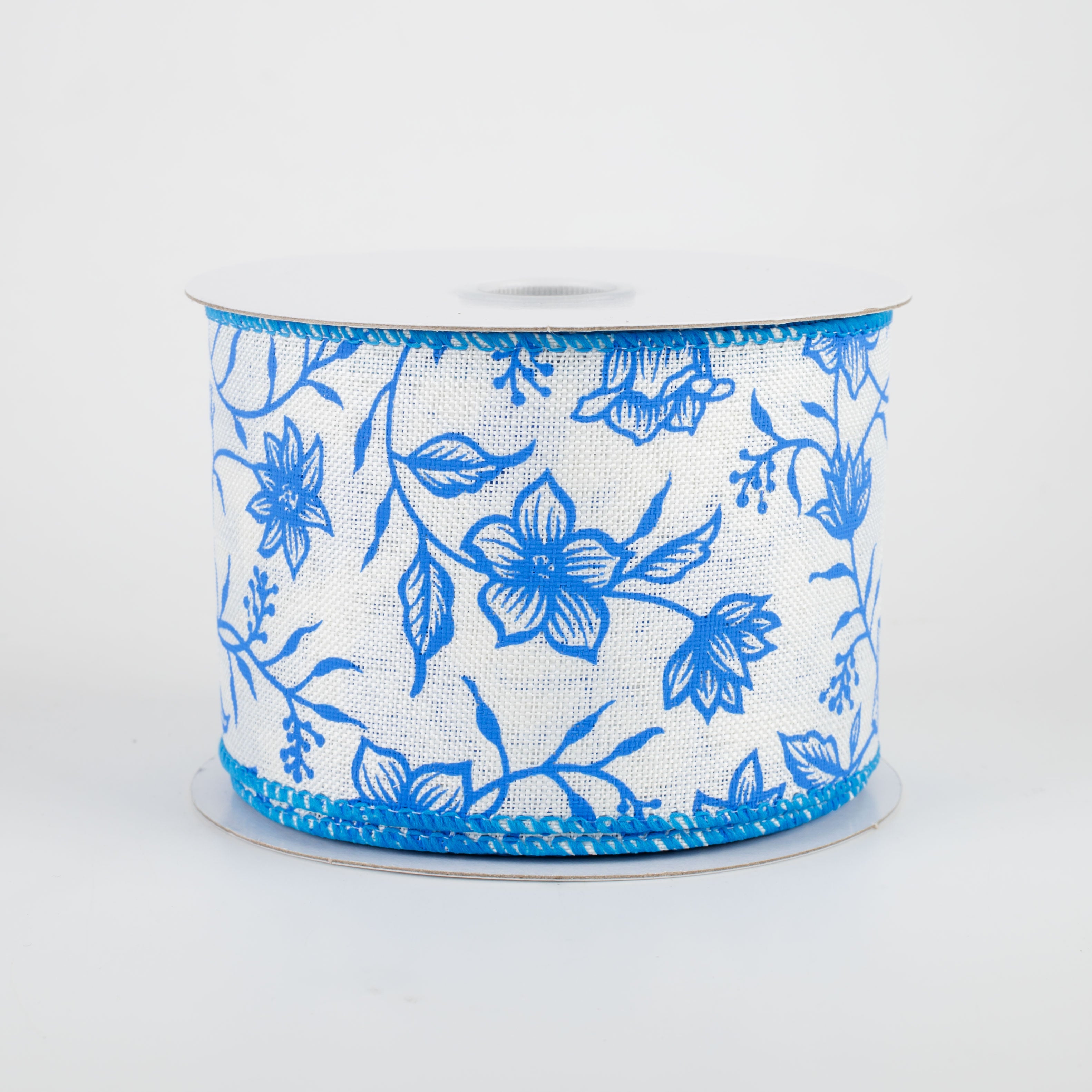 2.5" China Print Blue Flowers Ribbon (10 Yards) Item Number: 41142-40-25