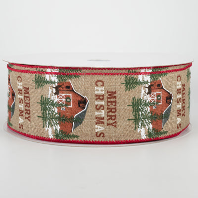 2.5" Christmas Barn Ribbon (50 Yards)