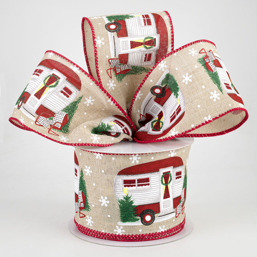 2.5" Christmas Camper Ribbon (10 Yards) Lifestyle Photo