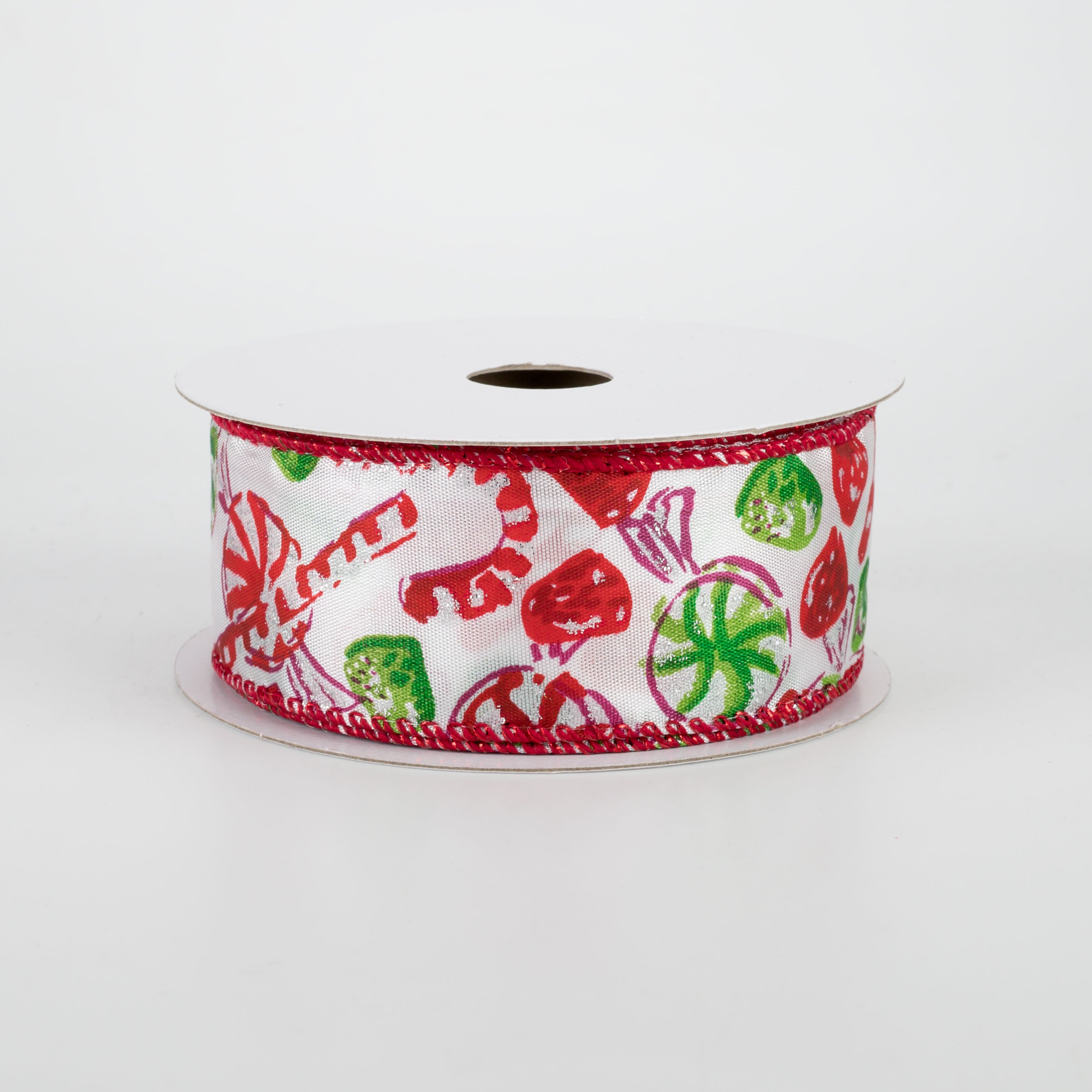 1.5" Christmas Candy Ribbon: Red & Green (10 Yards)