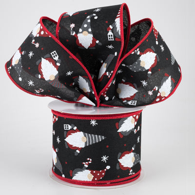 2.5" Christmas Gnomes Ribbon: Black (10 Yards) Lifestyle Photo