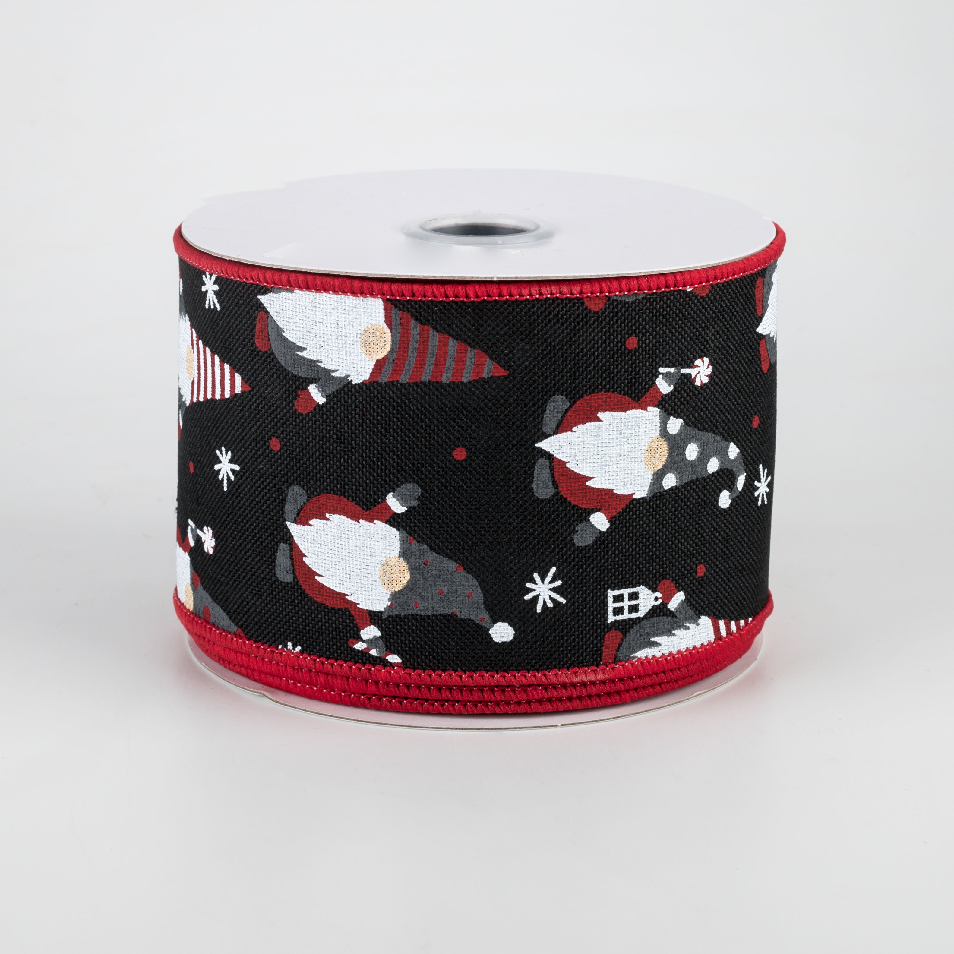 2.5" Christmas Gnomes Ribbon: Black (10 Yards)