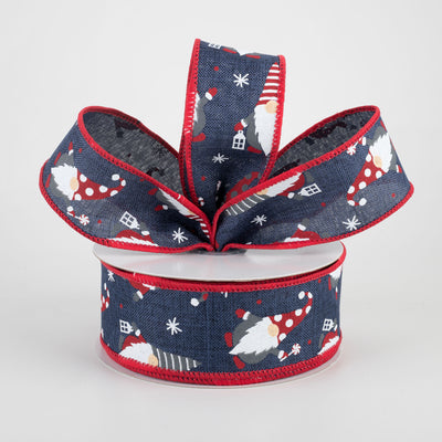 1.5" Christmas Gnomes Ribbon: Navy (10 Yards) Lifestyle Photo