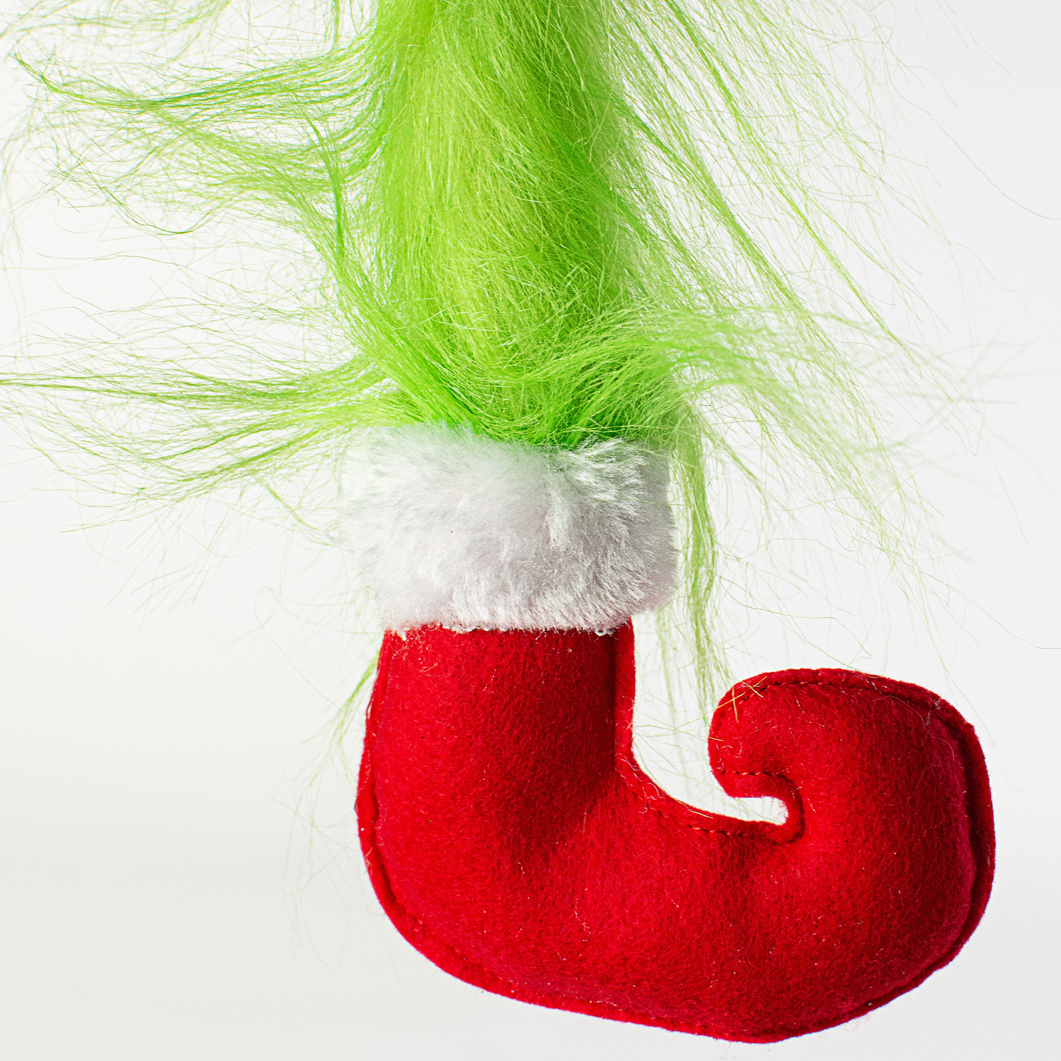 23" Christmas Green Monster Furry Leg Spray Lifestyle Photo