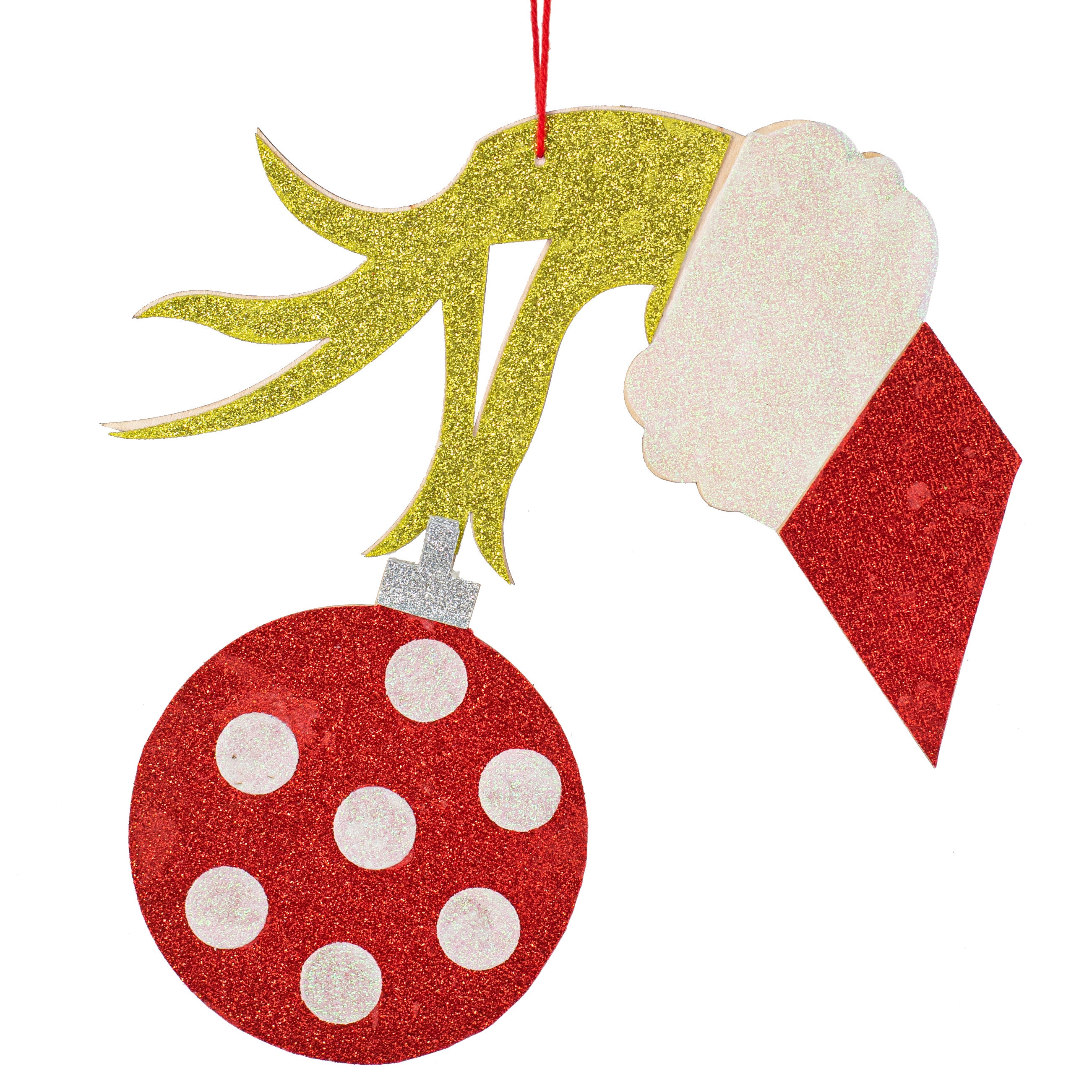 12" Christmas Green Monster Hand & Ball Ornament Item Number: 85503RWG