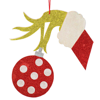 12" Christmas Green Monster Hand & Ball Ornament Item Number: 85503RWG