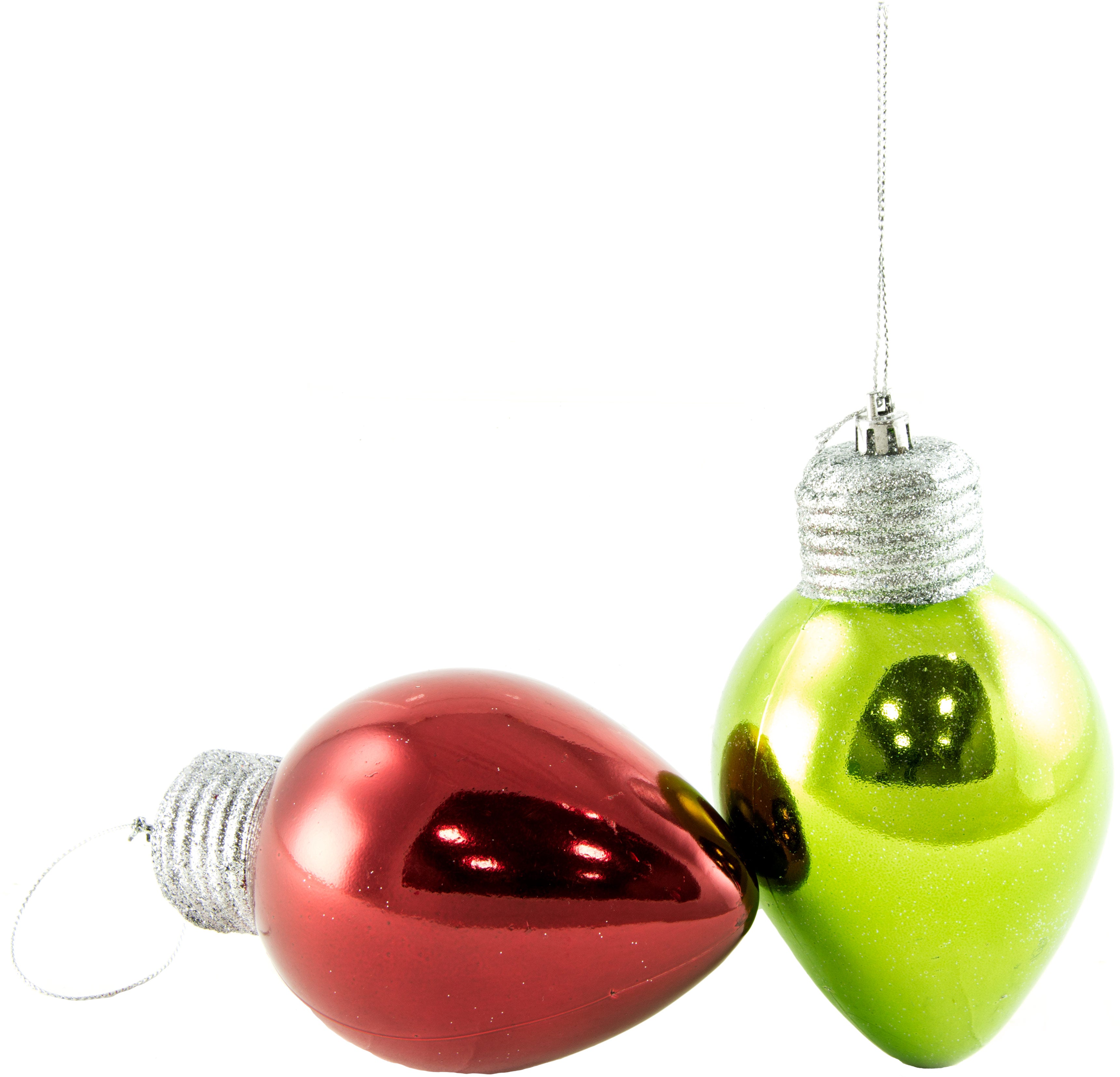 5" Christmas Light Bulb Ornament: Metallic Red detail photo 3