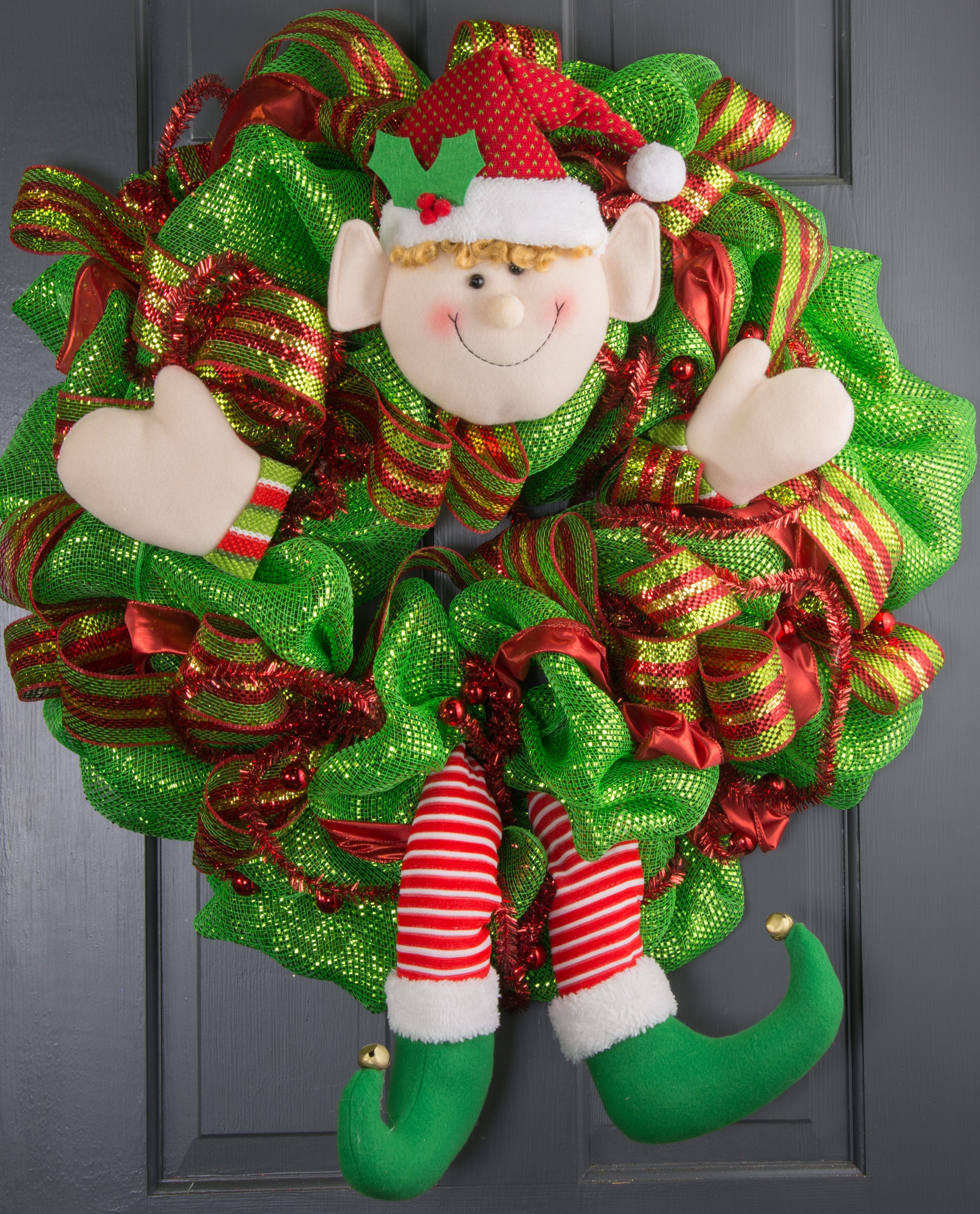 Christmas Plush Elf Wreath Accent detail photo 4