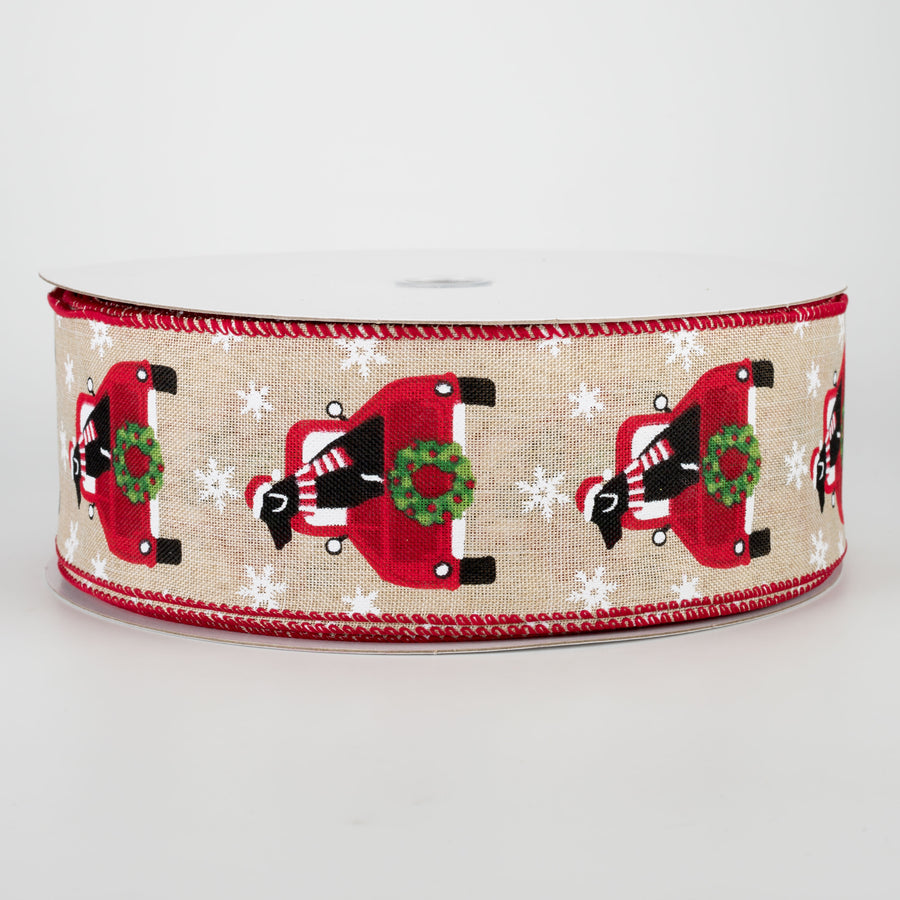 2.5" Christmas Truck With Dog Ribbon (50 Yards) Item Number: CH0940-221