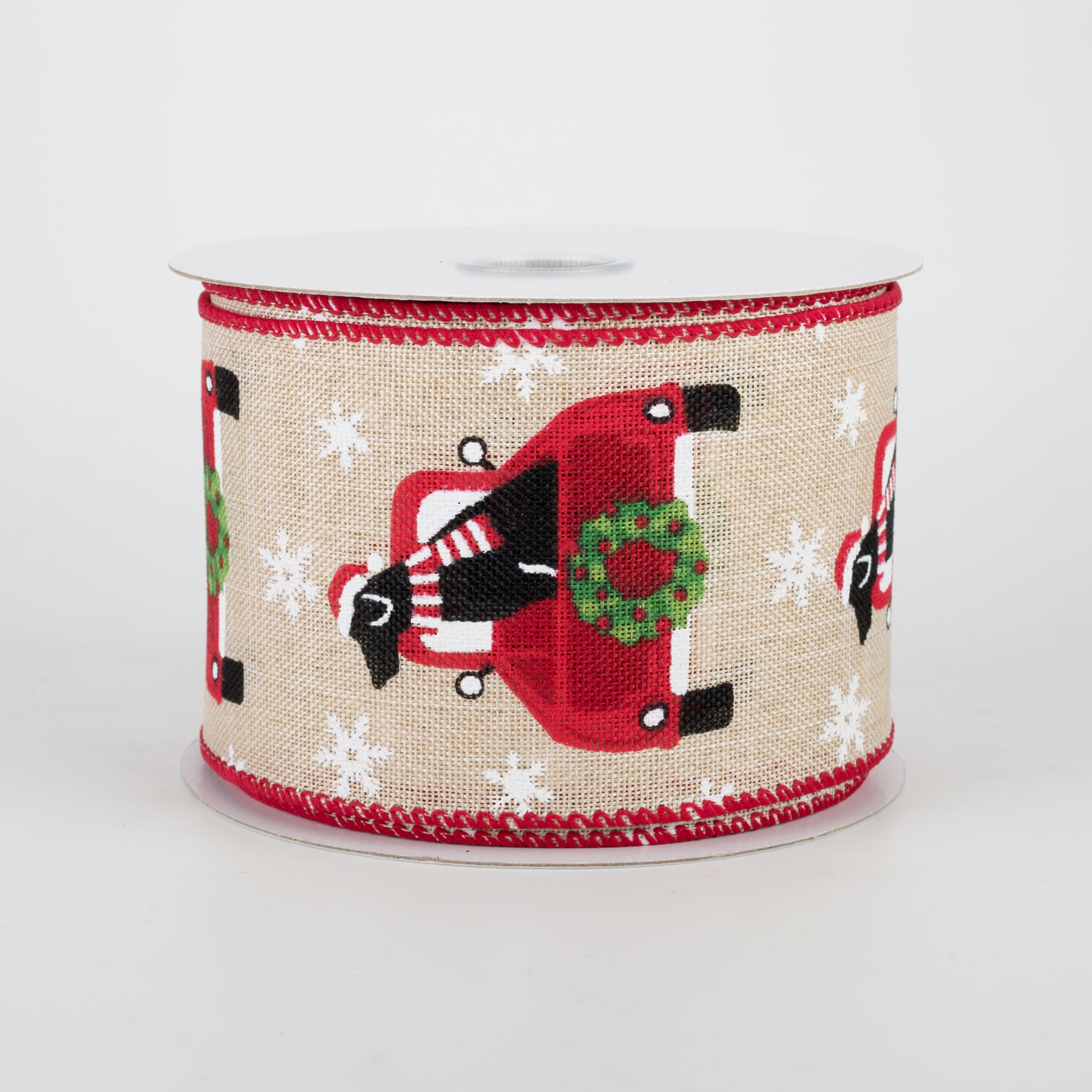 2.5" Christmas Truck With Dog Ribbon (10 Yards)