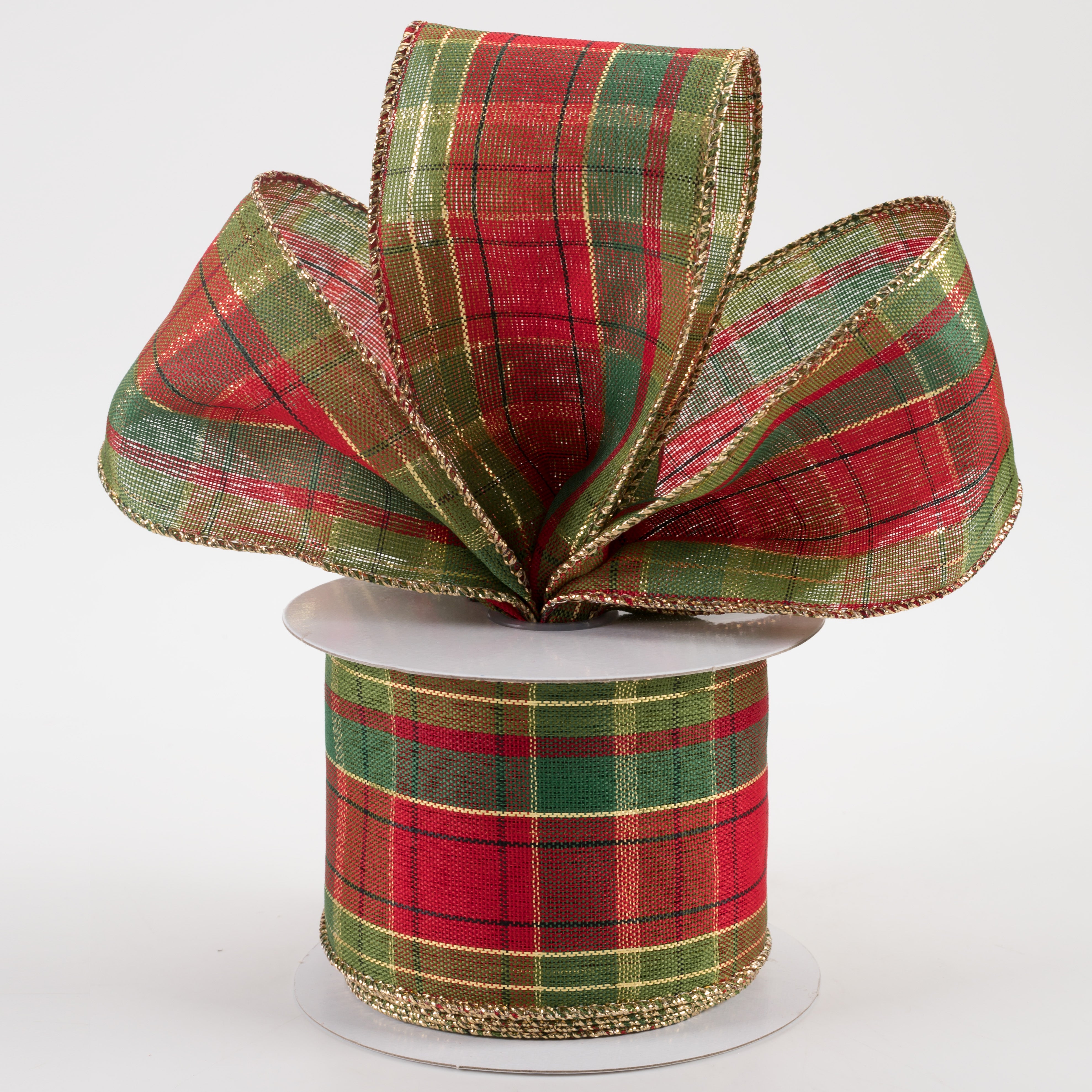 2.5" Classic Christmas Plaid Ribbon (10 Yards) Lifestyle Photo